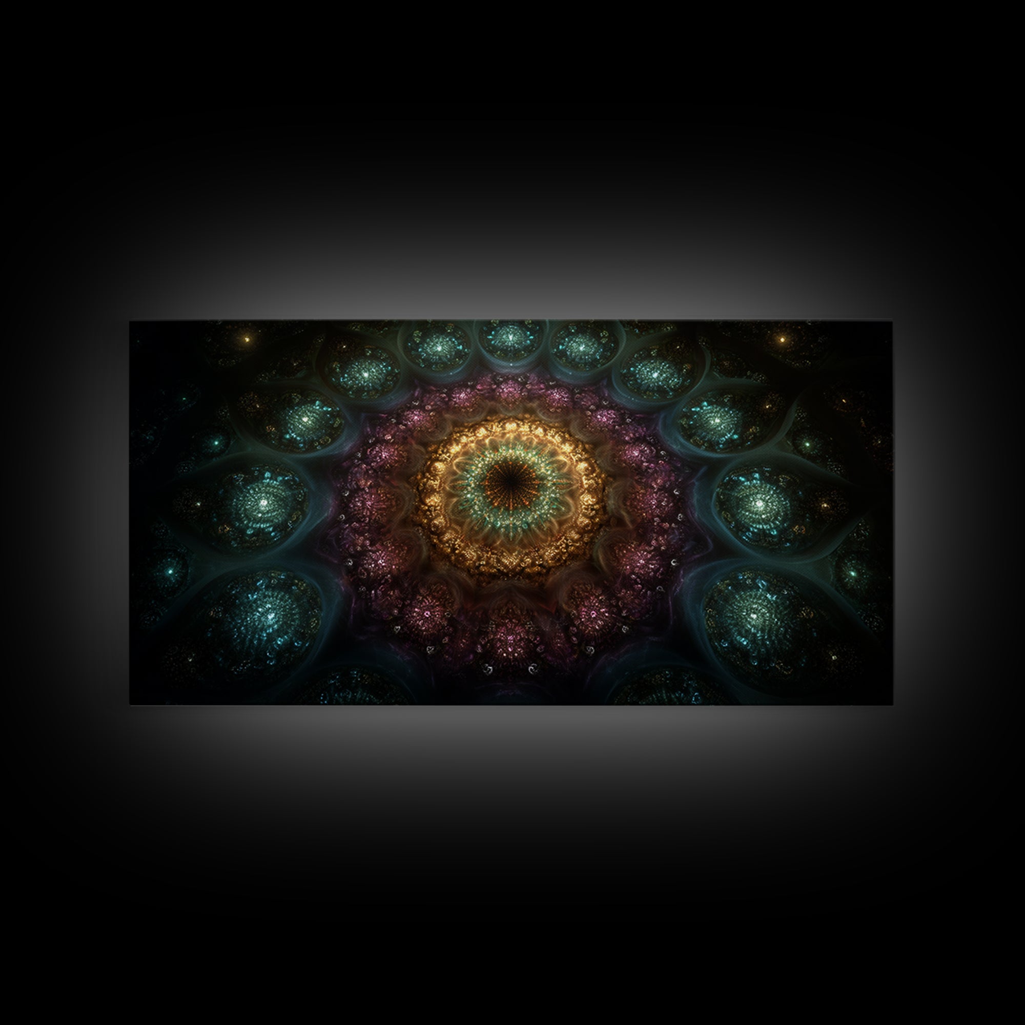 Magical Kaleidoscope Mandala Inspired Abstract Fractal Design Wall Art Modern Wall Decor Canvas Print Gift