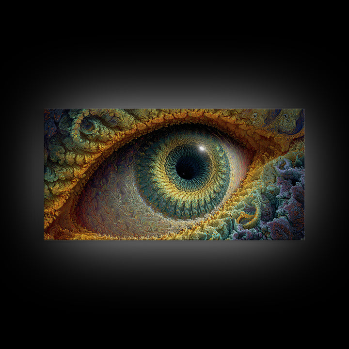 Intricate Digital Art Eye With Detailed Textures Colorful Abstract Wall Art Modern Wall Art Canvas Print For Contemporary Home