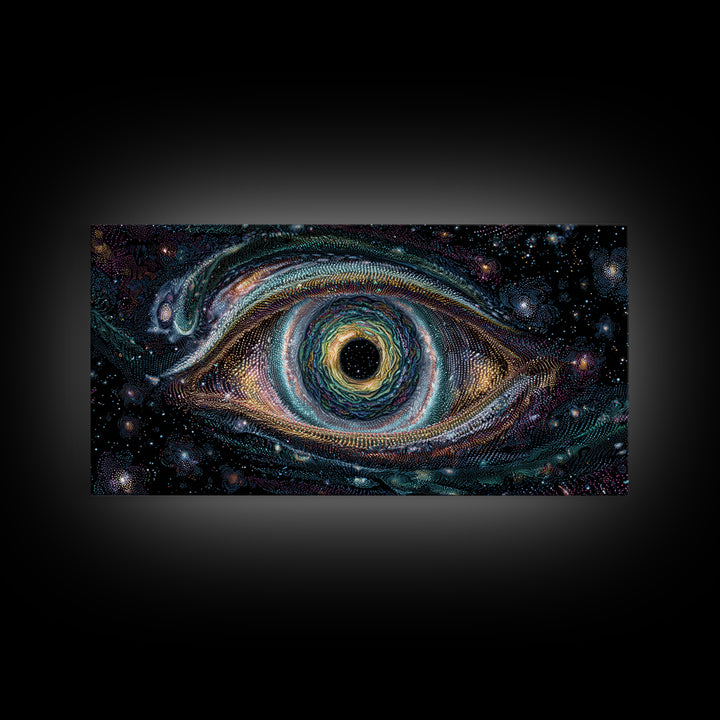 Cosmic Vortex Eye With Starry Galaxy Background Abstract Surreal Wall Art For Modern Home Decor And Spiritual Spaces Canvas Print With Stunning Detail