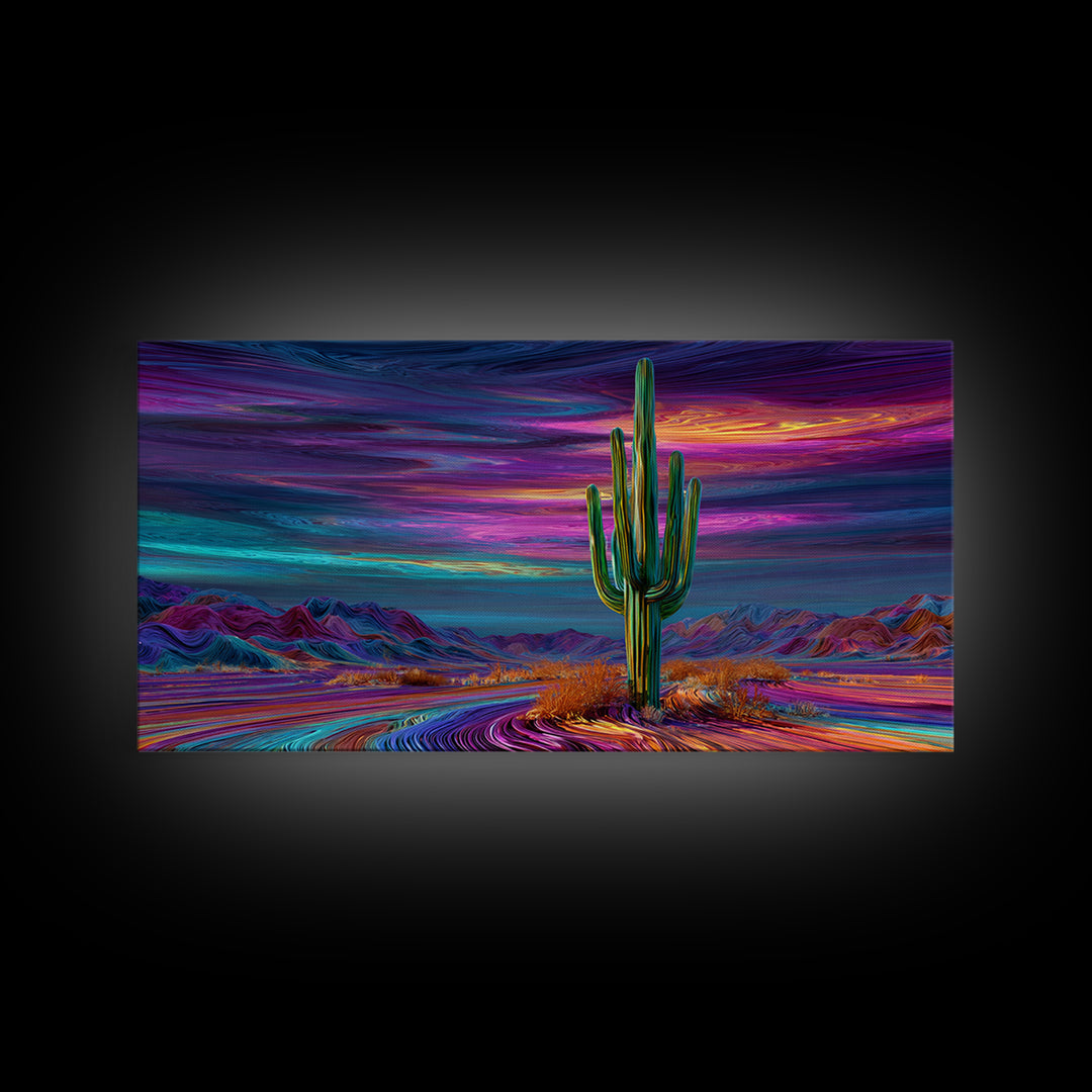 Futuristic Neon Cityscape With Skyscrapers Reflected On Water Large Wall Art Framed Canvas Print Modern Urban Home Decor