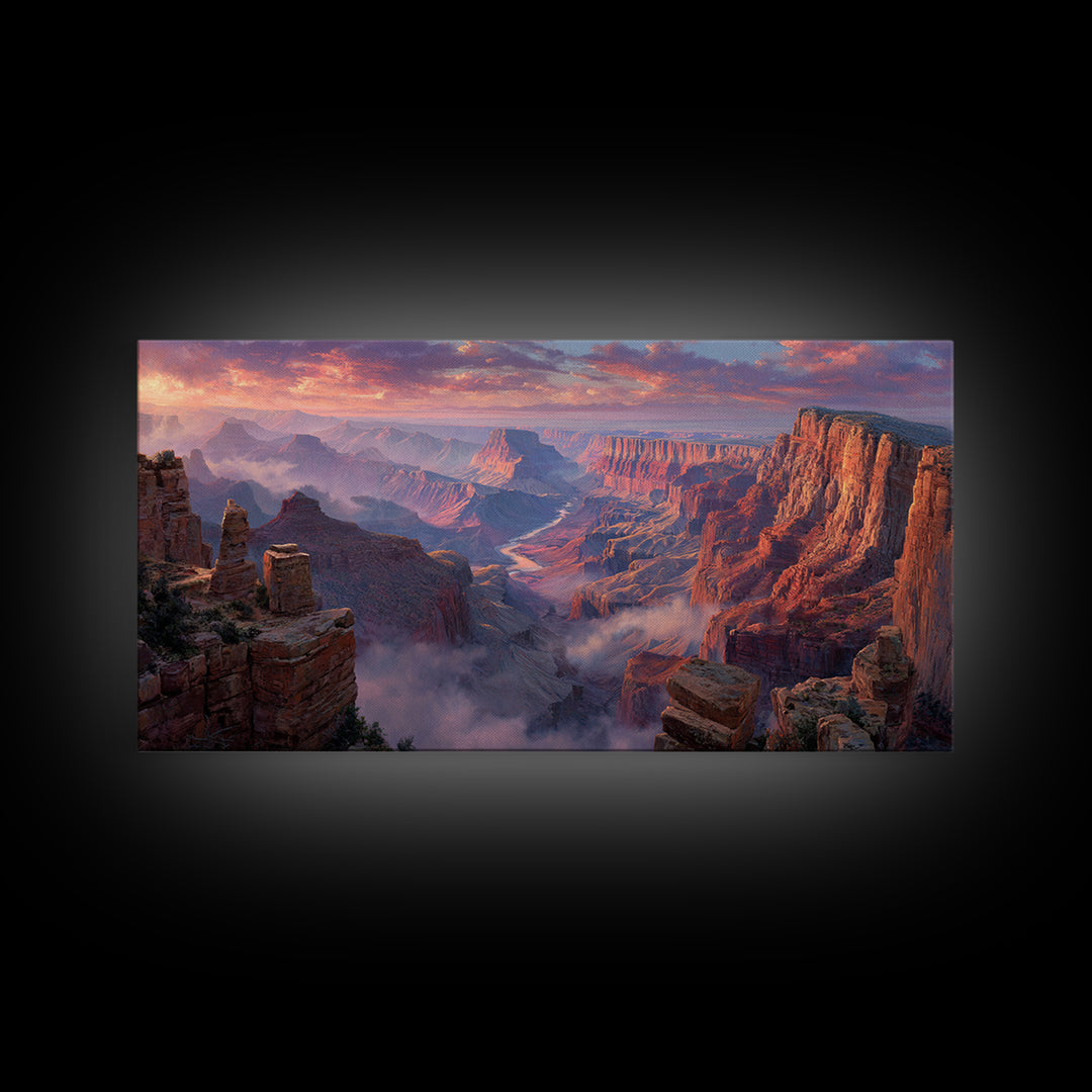 Grand Canyon Landscape Sunset Canvas Print Scenic Nature Wall Art Large Modern Art Home Decor
