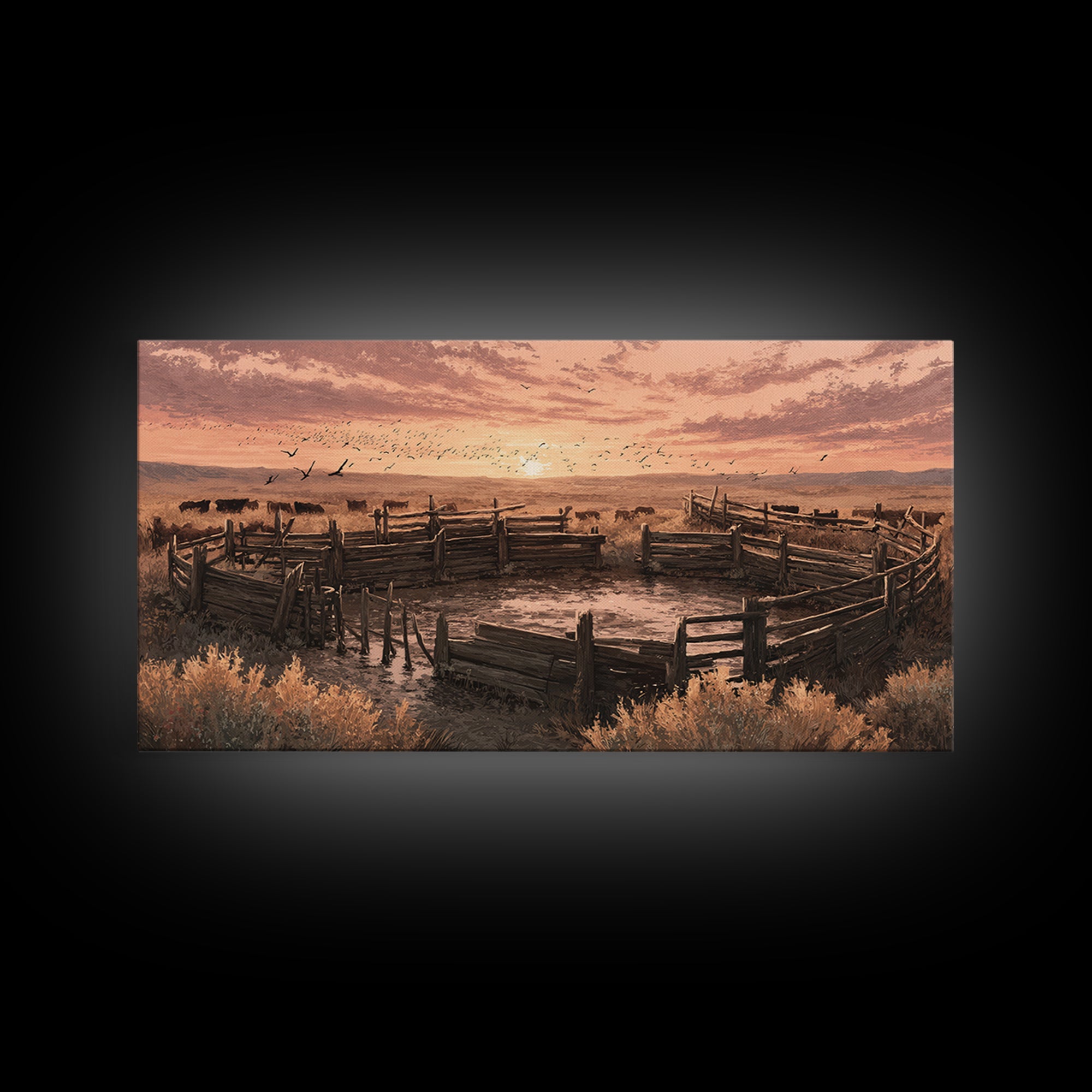 Detailed Traditional Oriental Landscape Scroll Art Painting Framed Canvas Print Asian Wall Art Home Decor Zen Style Wall Art