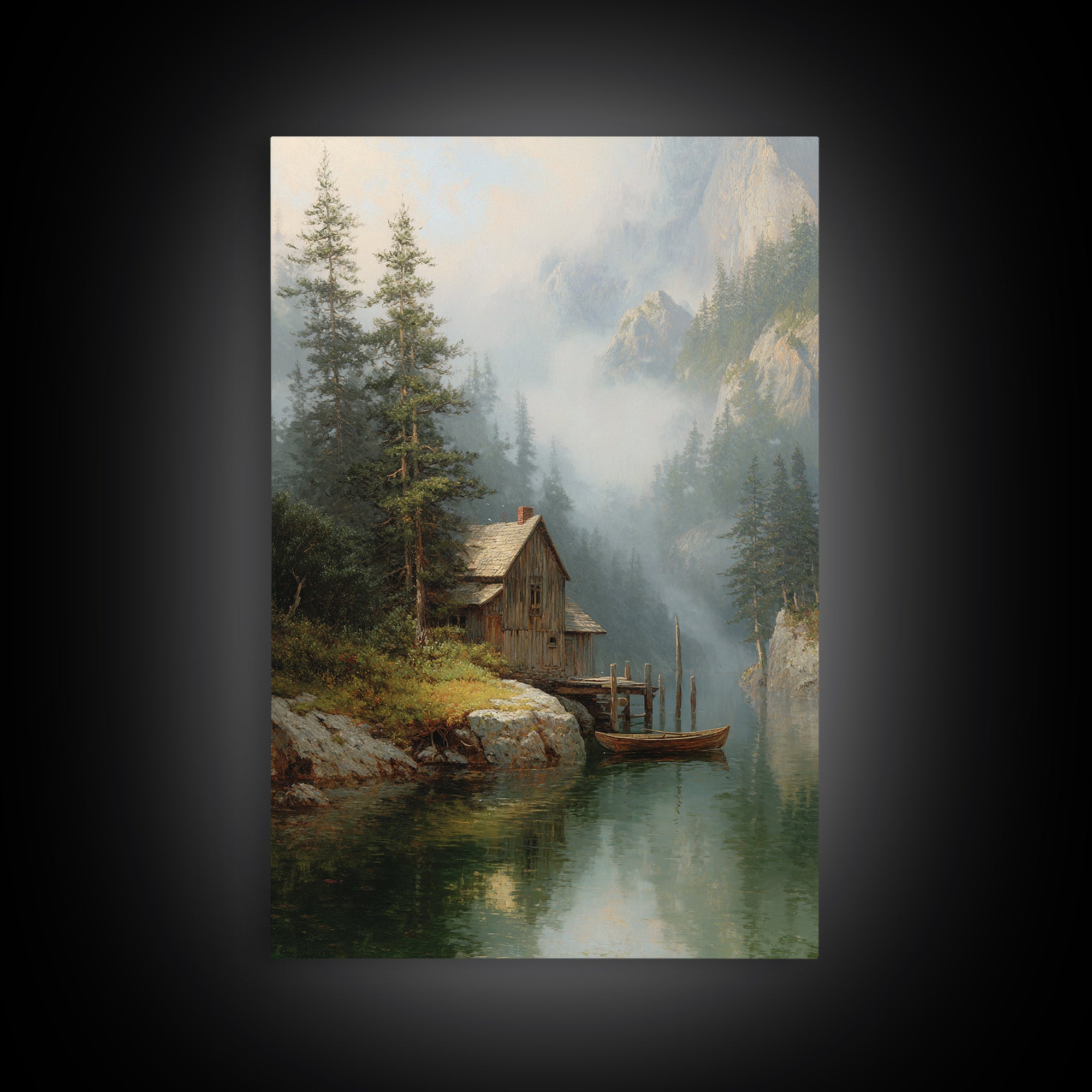 Digital Fantasy Western Horse Rider Canyon Landscape - Canvas Print Large Wall Art Rustic Home Decor For Living Room