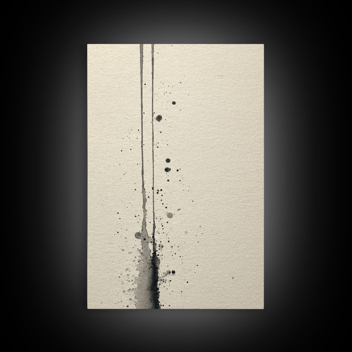 Minimalist Black Ink Art With Leaf Branch On Neutral Background Elegant Wall Art Print For Modern Home Decor And Office Wall Decoration