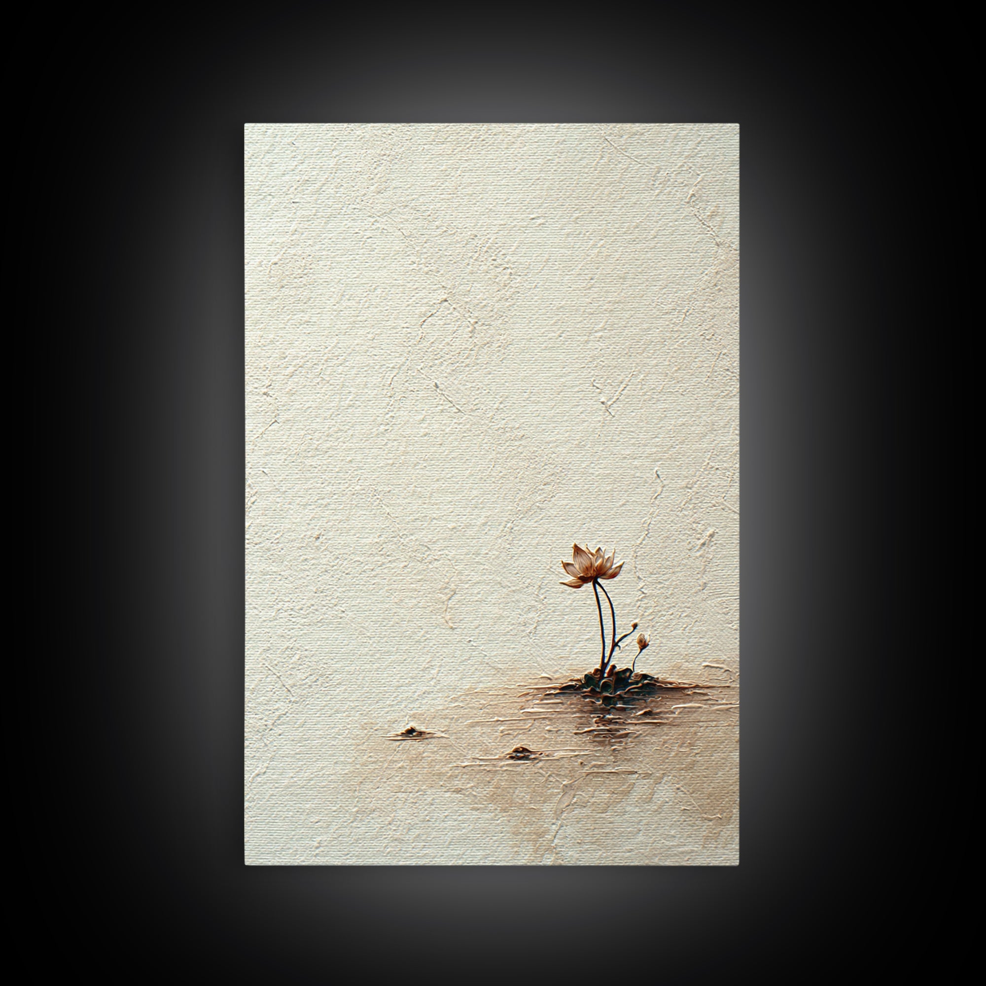 Simple Lotus Flower Minimalist Painting Wall Art Canvas Print For Spa Decor And Zen Home Decoration