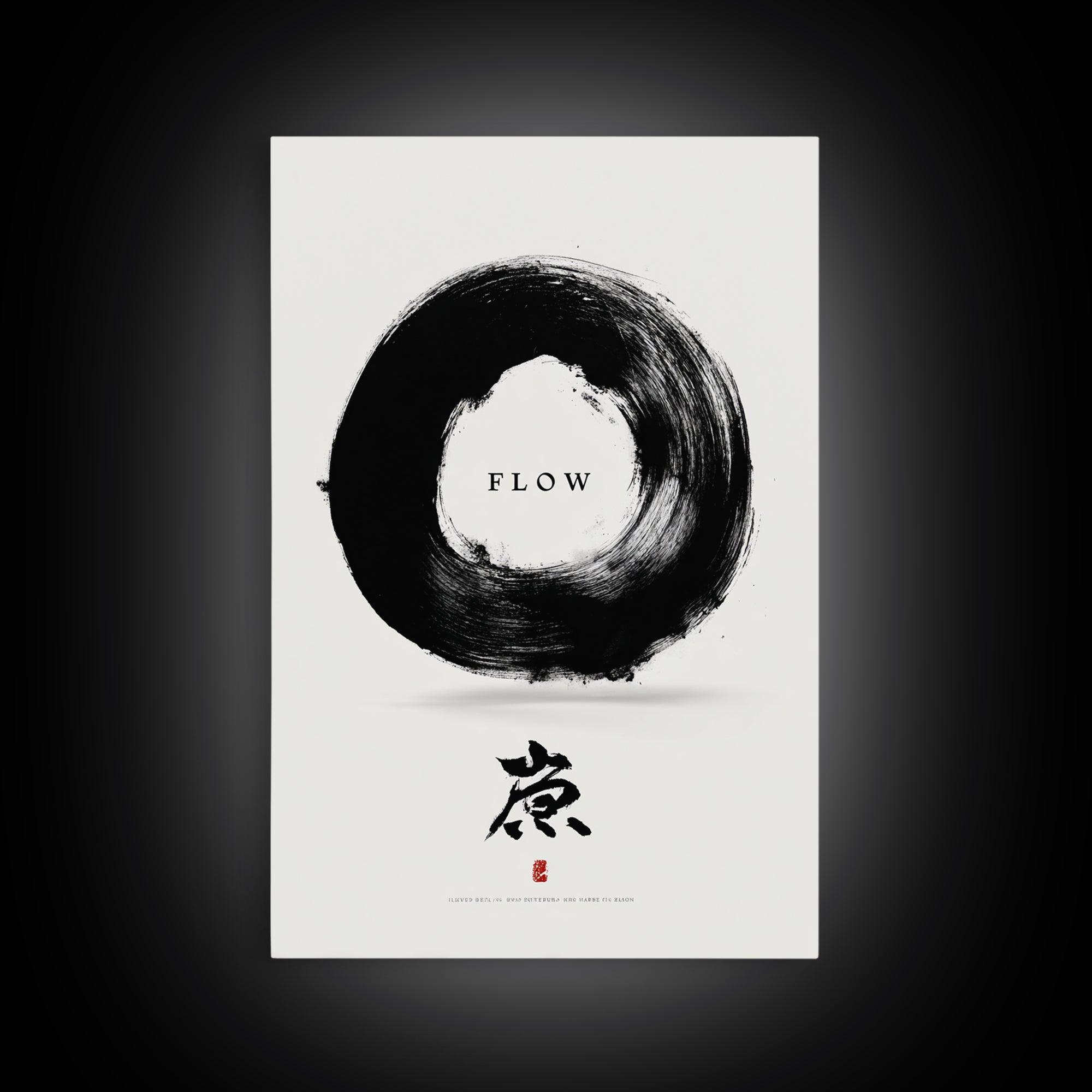 Minimalist Black Enso Circle Symbol Art Print With Flow Calligraphy Brush Stroke Wall Art Print For Modern Home Decor