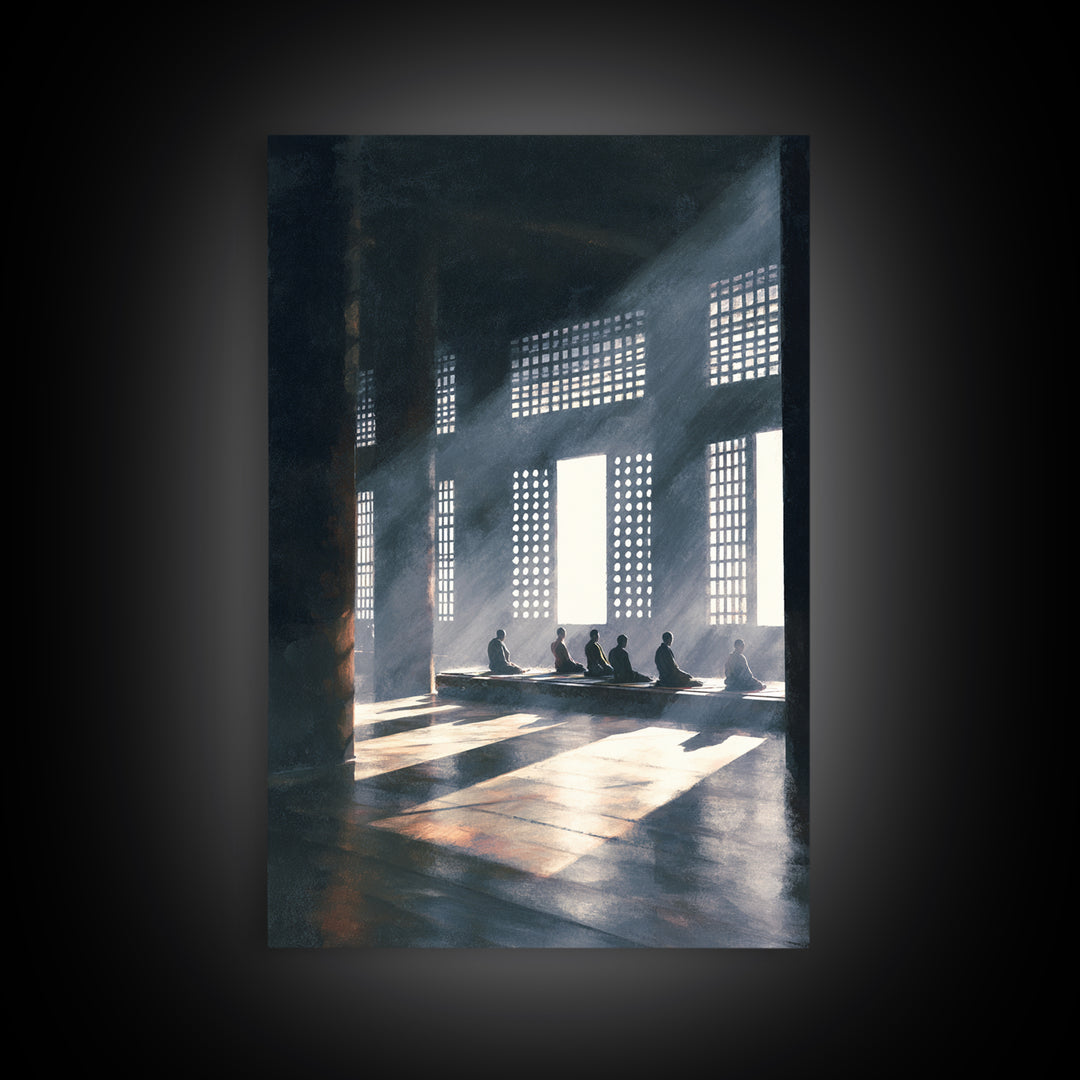 Minimalist Japanese Ink Calligraphy Painting Of Bamboo Elegant Black Brush Stroke Wall Art Print For Home Decor