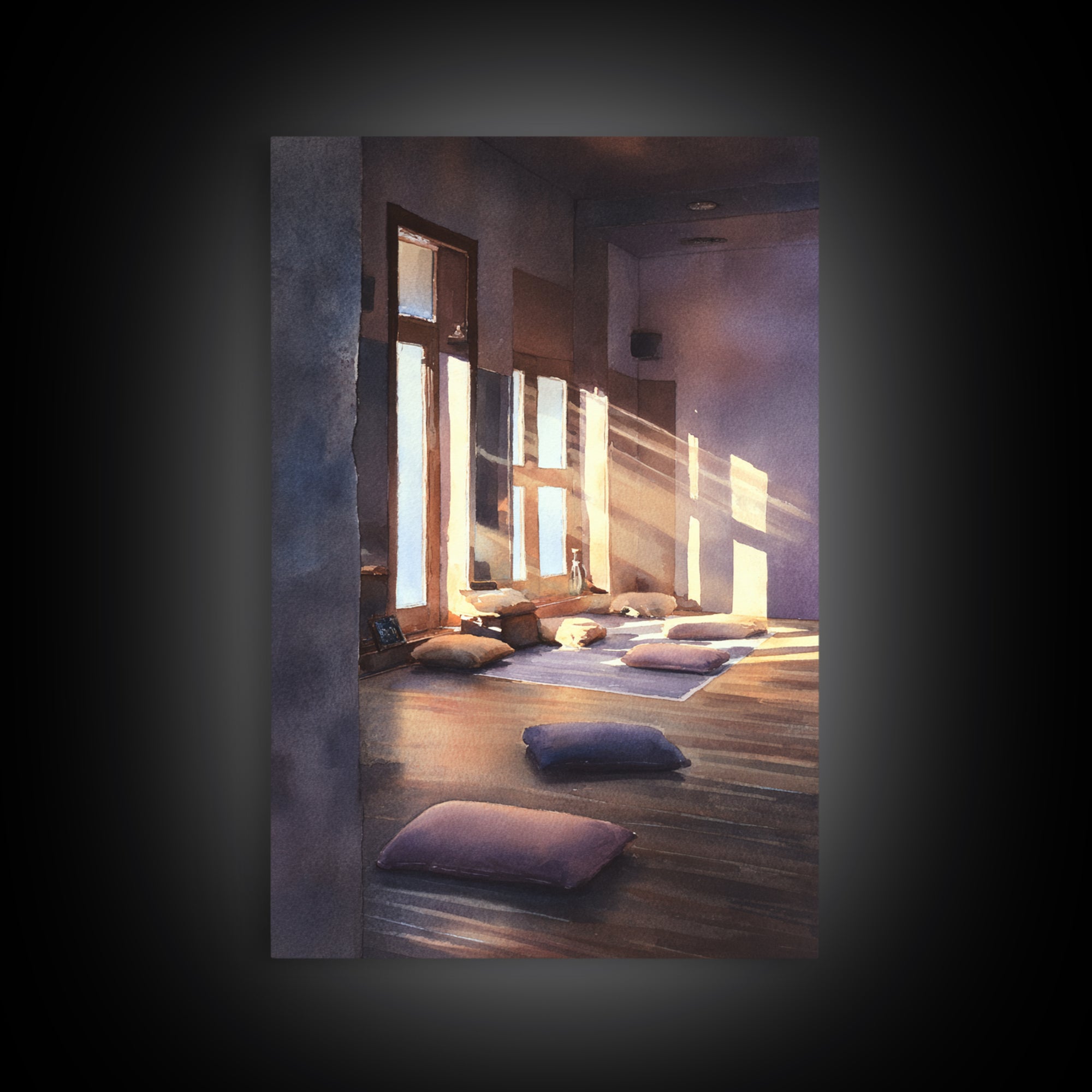 Decorative Abstract Mountain Art Painting With Textured Brushstrokes Framed Canvas Print Wall Art