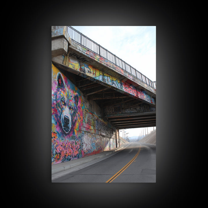 Vibrant Colorful Graffiti Bear Mural Street Art Wall Art Print Brightening Urban Spaces With Bold Modern Wall Decor