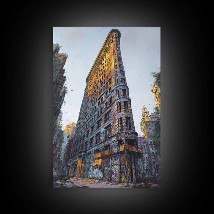 Urban Art Graffiti Building Wall Art Print Modern Cityscape Decor Framed Canvas Print
