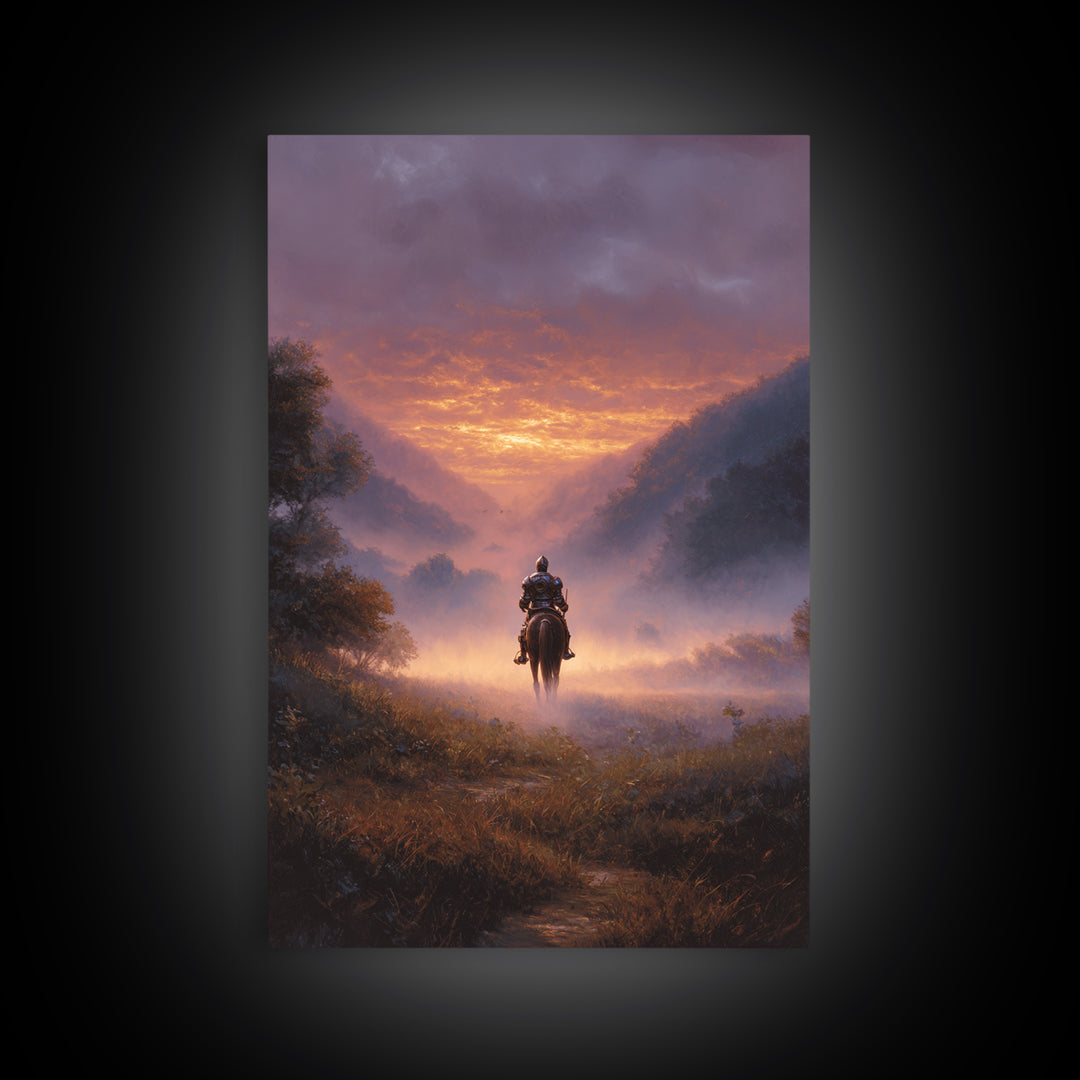 Rustic Islamic Mosque At Sunset Vibrant Orange Original Oil Painting Canvas Print Wall Art