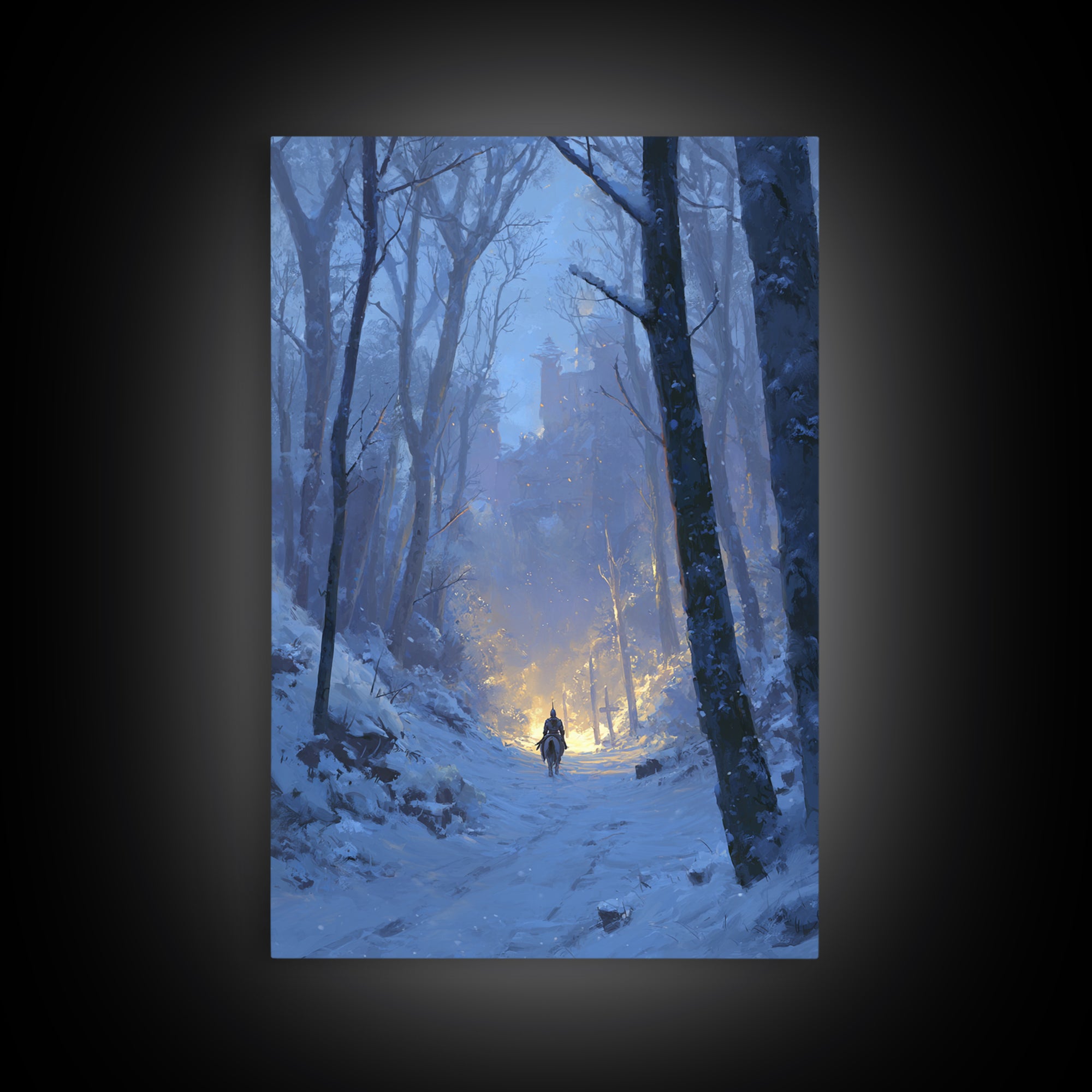 Warm Night Market Painting With Lanterns Digital Art Canvas Print For Cozy Boho Wall Decor And Atmospheric Interior Design