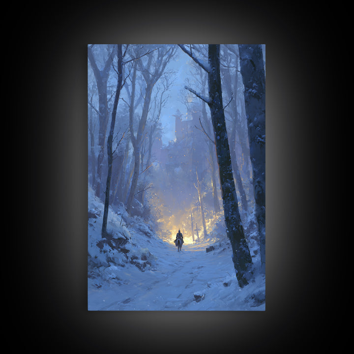 Warm Night Market Painting With Lanterns Digital Art Canvas Print For Cozy Boho Wall Decor And Atmospheric Interior Design