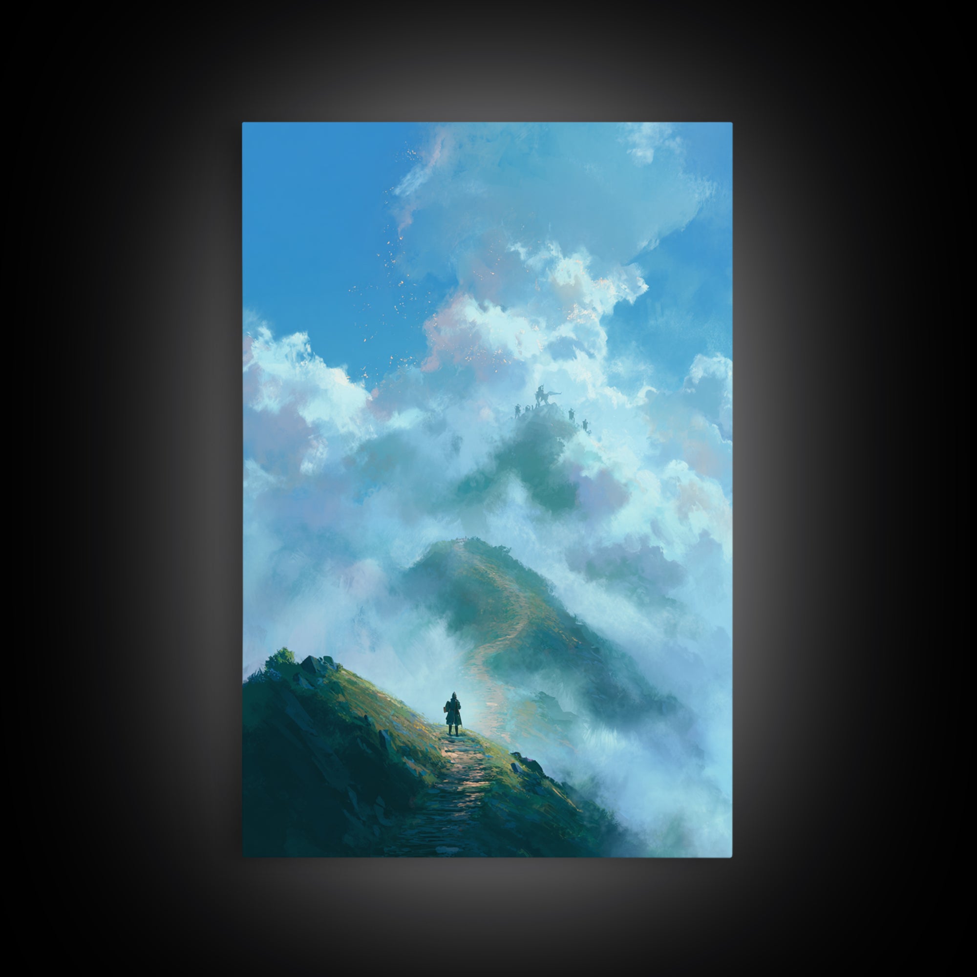 Stormy Lake Landscape Oil Painting Moody Nature Wall Art - Canvas Print For Rustic Living Room And Cabin Decor