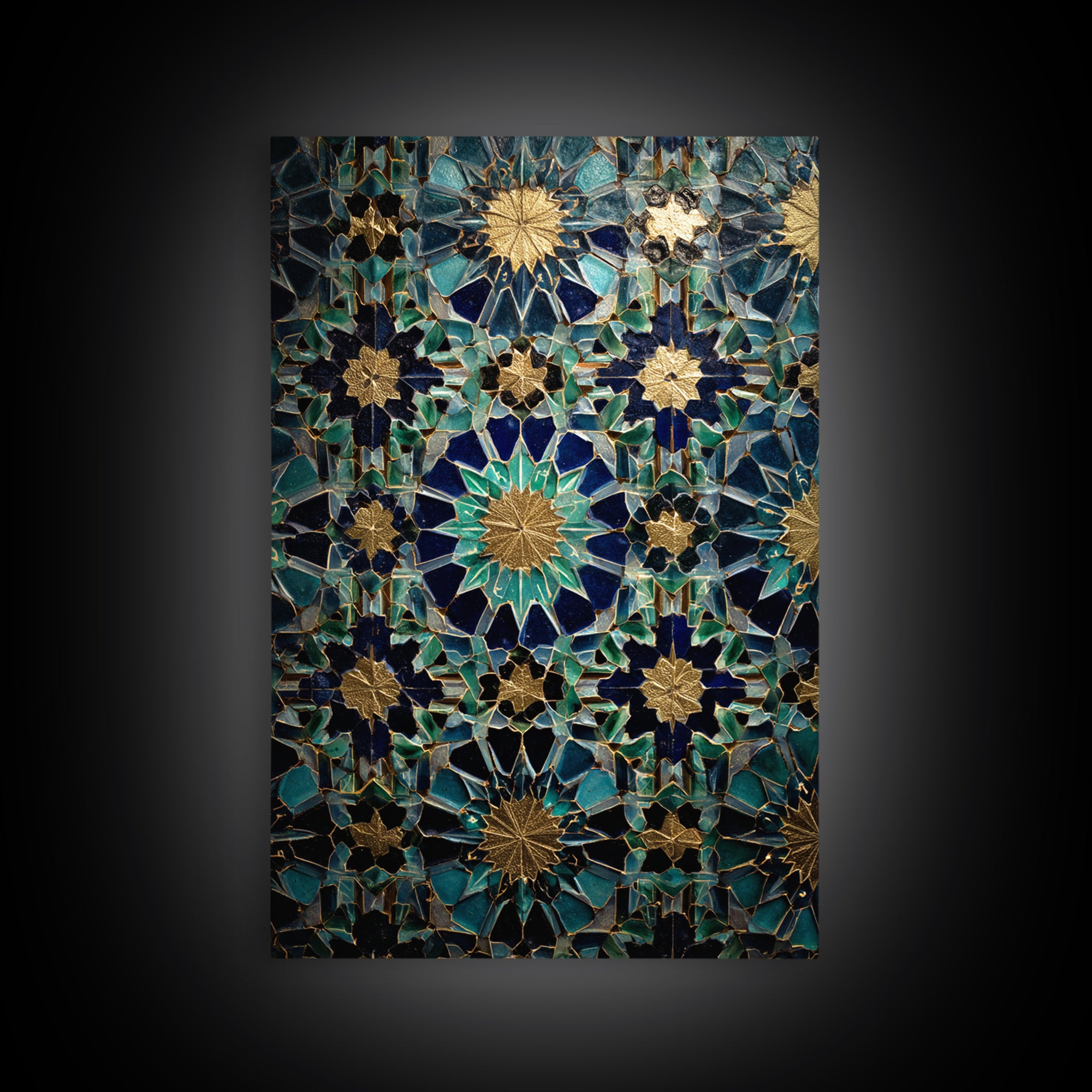 Intricate Moroccan Tile Pattern Photography Wall Art Print Framed Canvas Print For Boho And Mediterranean Decor