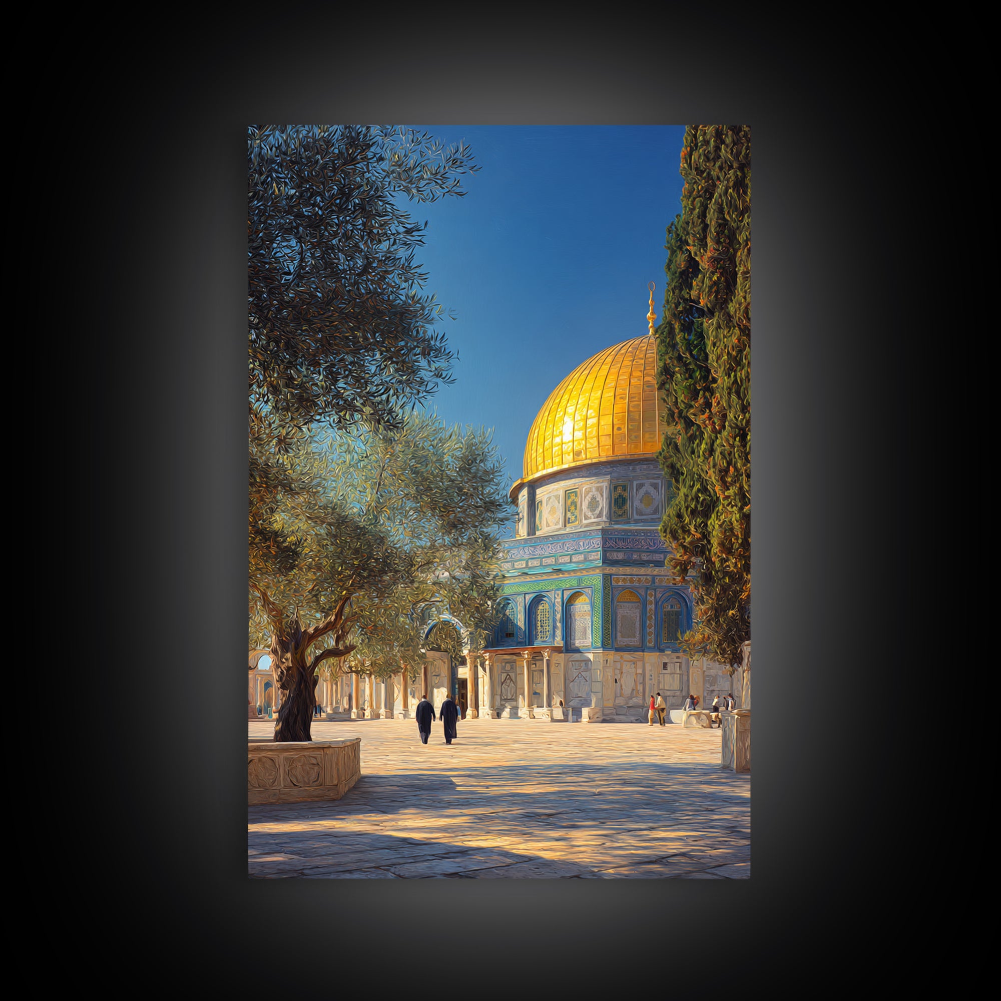 Historic Islamic Manuscript Studio Beautiful Framed Canvas Print Educational And Religious Wall Art