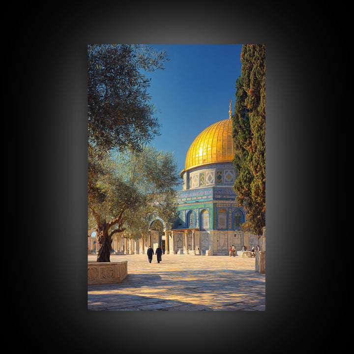 Historic Islamic Manuscript Studio Beautiful Framed Canvas Print Educational And Religious Wall Art