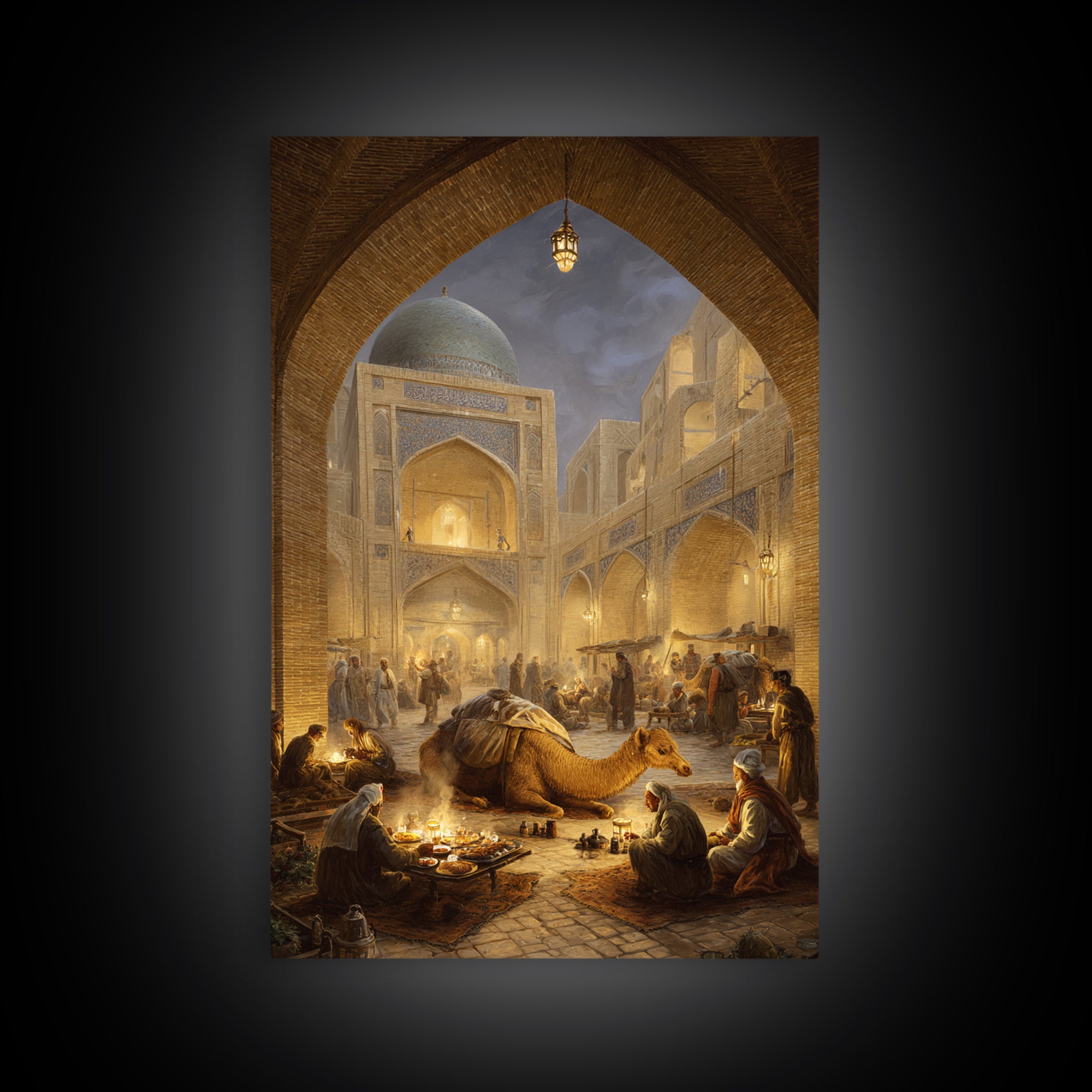 Golden Hour At Historic Jerusalem Ancient Architecture With Shadows Canvas Print Wall Art For Spiritual Home Decor And Travel Lovers