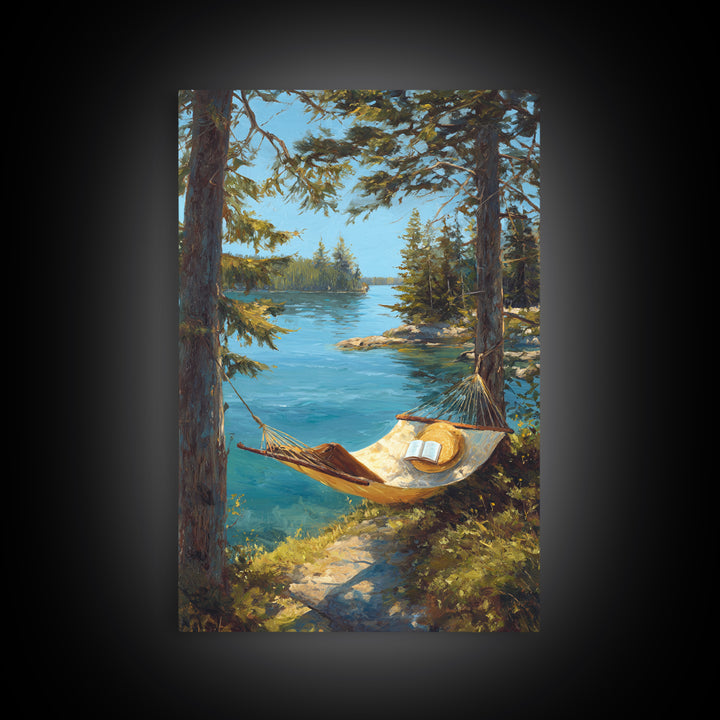 Peaceful Coastal Harbor Sunset Scene Landscape Wall Art Framed Canvas Print For Warm Home Decor Gift For Art Lovers