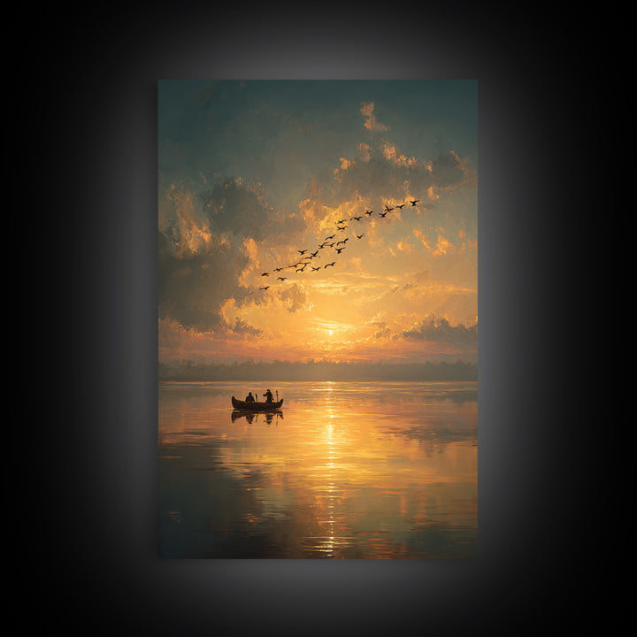 Radiant Sunbeam Breaking Through Clouds With Figure Standing Epic Inspirational Wall Art Canvas Print For Office