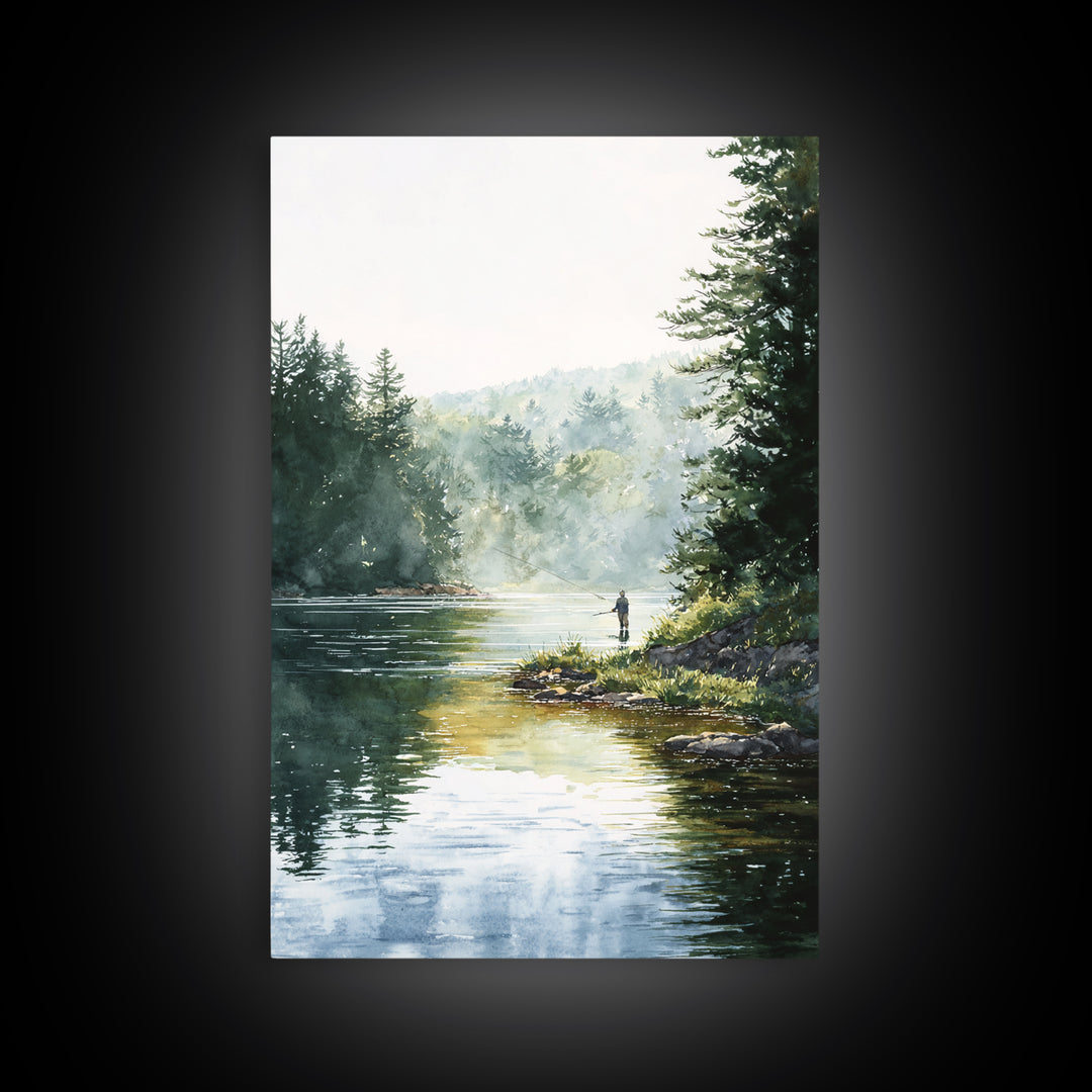 Serene Figure Reading Quran In Lush Green Nature Landscape Spiritual Painting Fine Art Framed Canvas Print For Meditation Room Decor