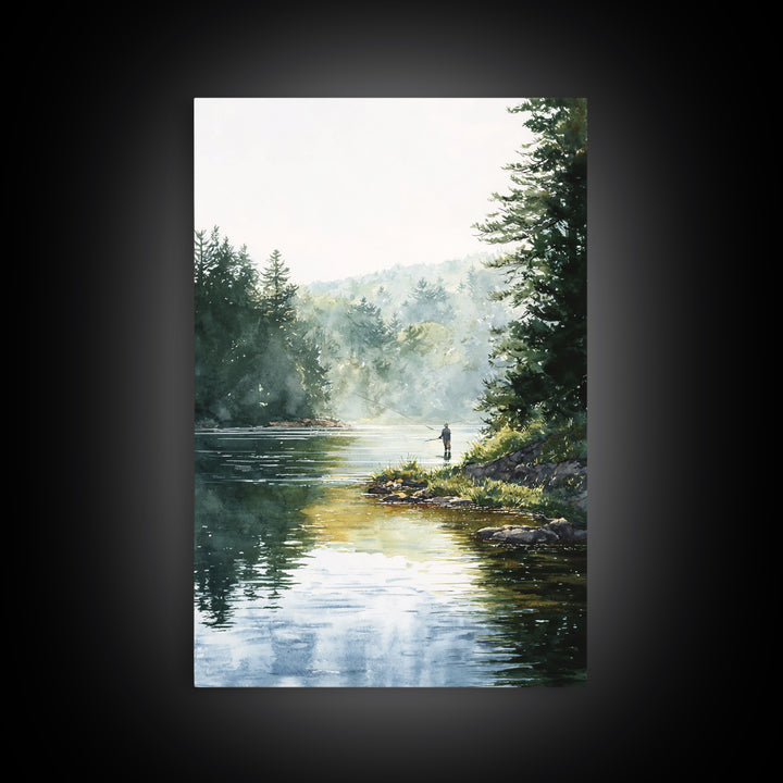 Serene Figure Reading Quran In Lush Green Nature Landscape Spiritual Painting Fine Art Framed Canvas Print For Meditation Room Decor