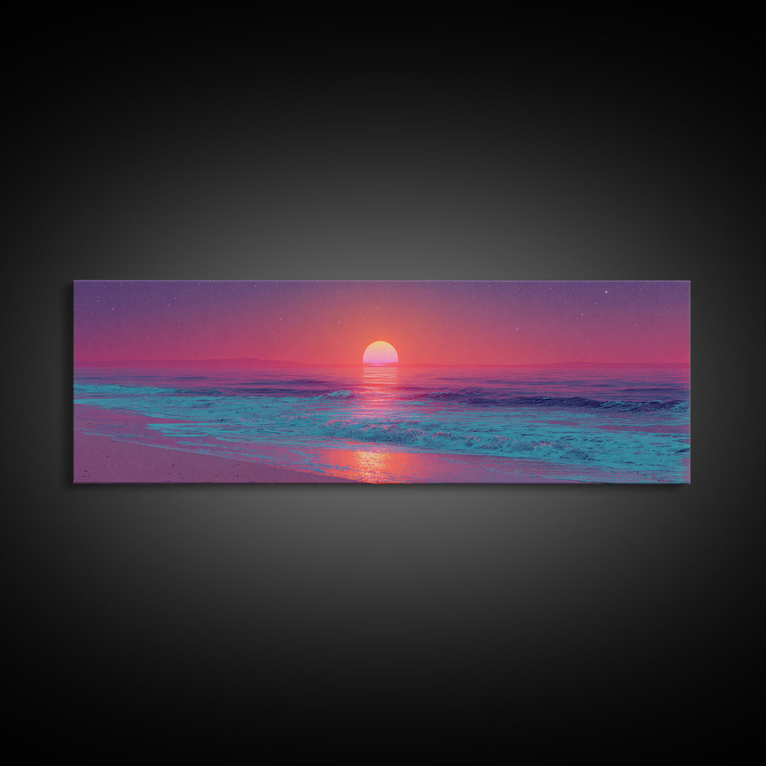 Pastel Pink Ocean Sunrise Wall Art, Coastal Bedroom Decor, Calm Seascape Print, Beach House Canvas, Serene Home Gift Idea