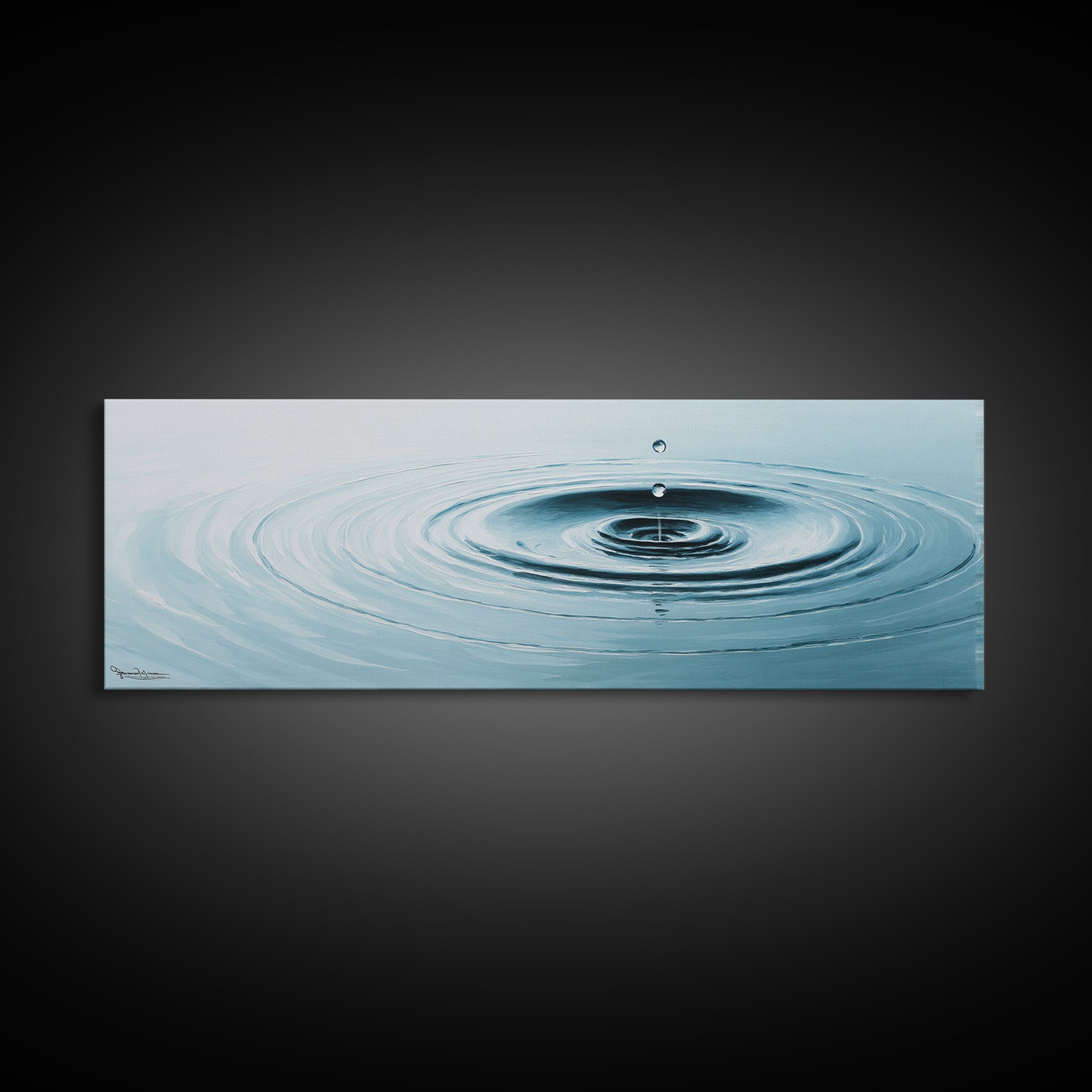 Zen Water Ripple Wall Art, Minimalist Blue Droplet Canvas Print, Calming Spa Decor, Meditation Room Art, Bathroom Wall Decor