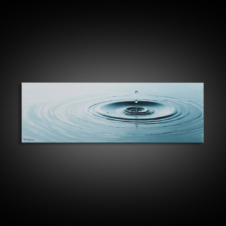 Zen Water Ripple Wall Art, Minimalist Blue Droplet Canvas Print, Calming Spa Decor, Meditation Room Art, Bathroom Wall Decor