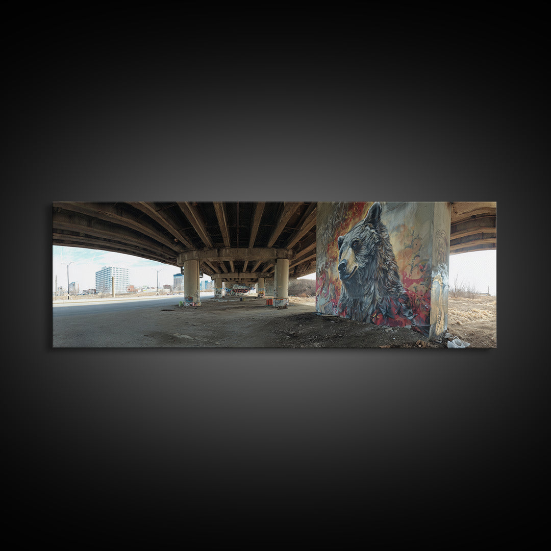Vibrant Urban Graffiti Tiger Mural In City Street Framed Canvas Print Colorful Street Art Wall Decor