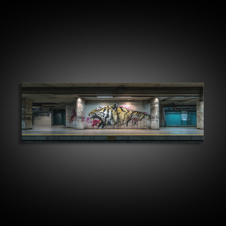 Street Art Tiger Graffiti Wall Mural Artwork With Urban Vibes Wall Art Framed Canvas Print For Modern Home Decor