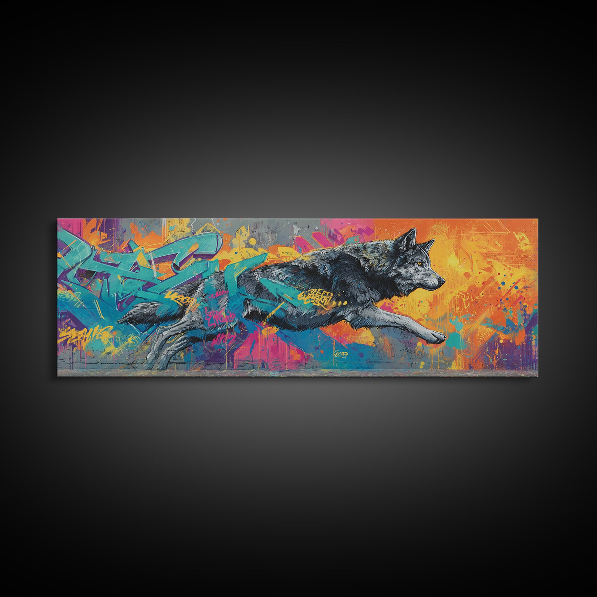Illuminated Middle Eastern Night Market Painting Wall Art Framed Canvas Print Warm Vibrant Cultural Decor