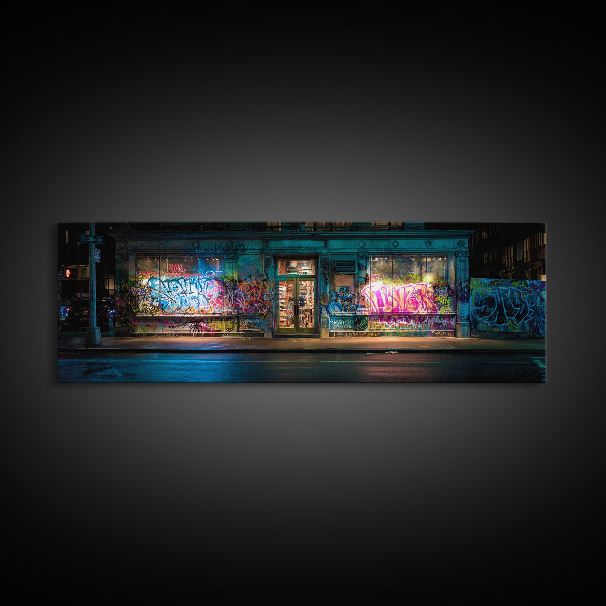 Urban Street Graffiti Art Photography Wall Decor Modern Wall Art Framed Canvas Print For Living Room