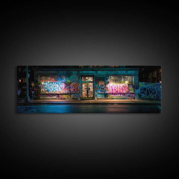 Urban Street Graffiti Art Photography Wall Decor Modern Wall Art Framed Canvas Print For Living Room