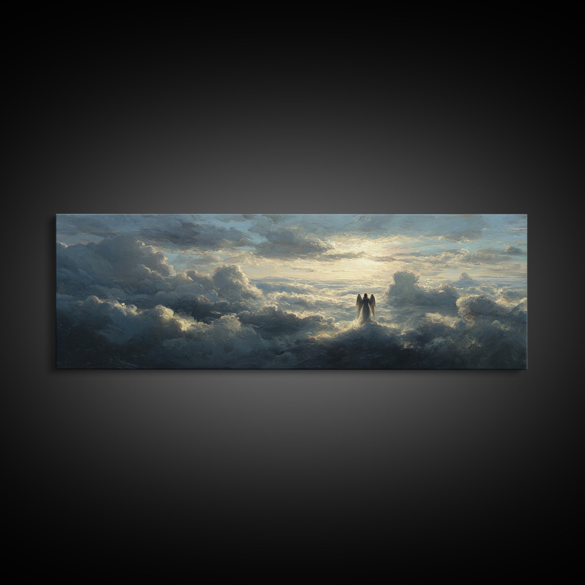 Medieval Knight In Fiery Battlefield Oil Painting Wall Art Large Framed Canvas Print For Home