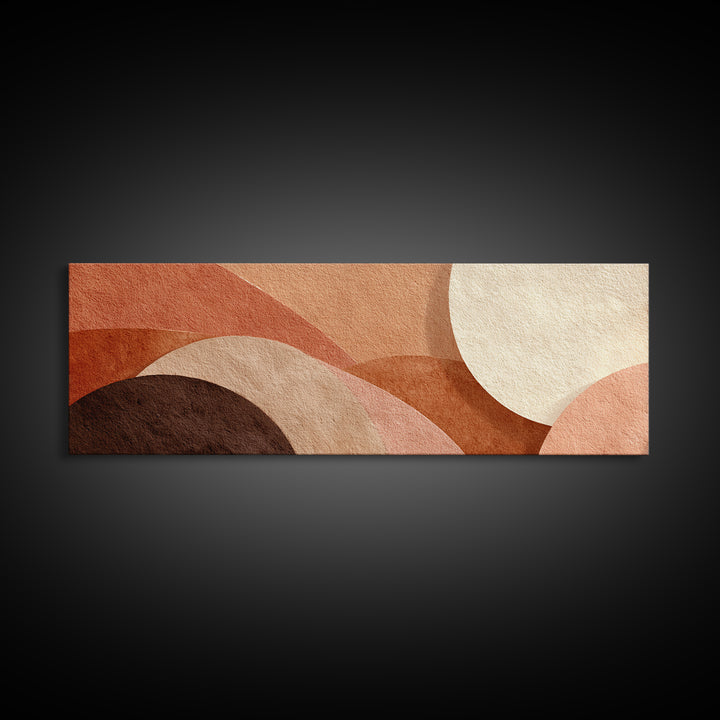 Warm Abstract Arches And Circles Canvas Print, Terracotta Neutral Wall Art, Organic Modern Decor, Earth Tone Bedroom Print