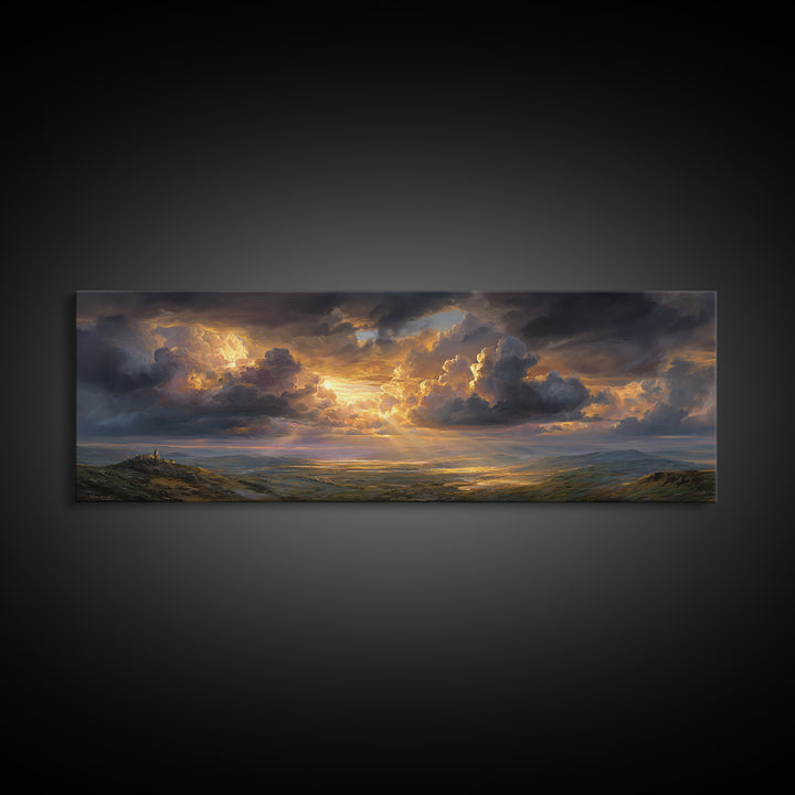 Peaceful Dawn Over Tranquil Forest Lake Canvas Print Misty Morning Nature Wall Art For Living Room Decor