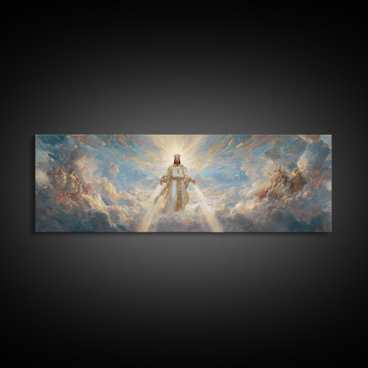 Surreal Underwater Dragon Resting On Treasure Hoard Fantasy Wall Art Canvas Print For Bedroom Or Gaming Room Decor