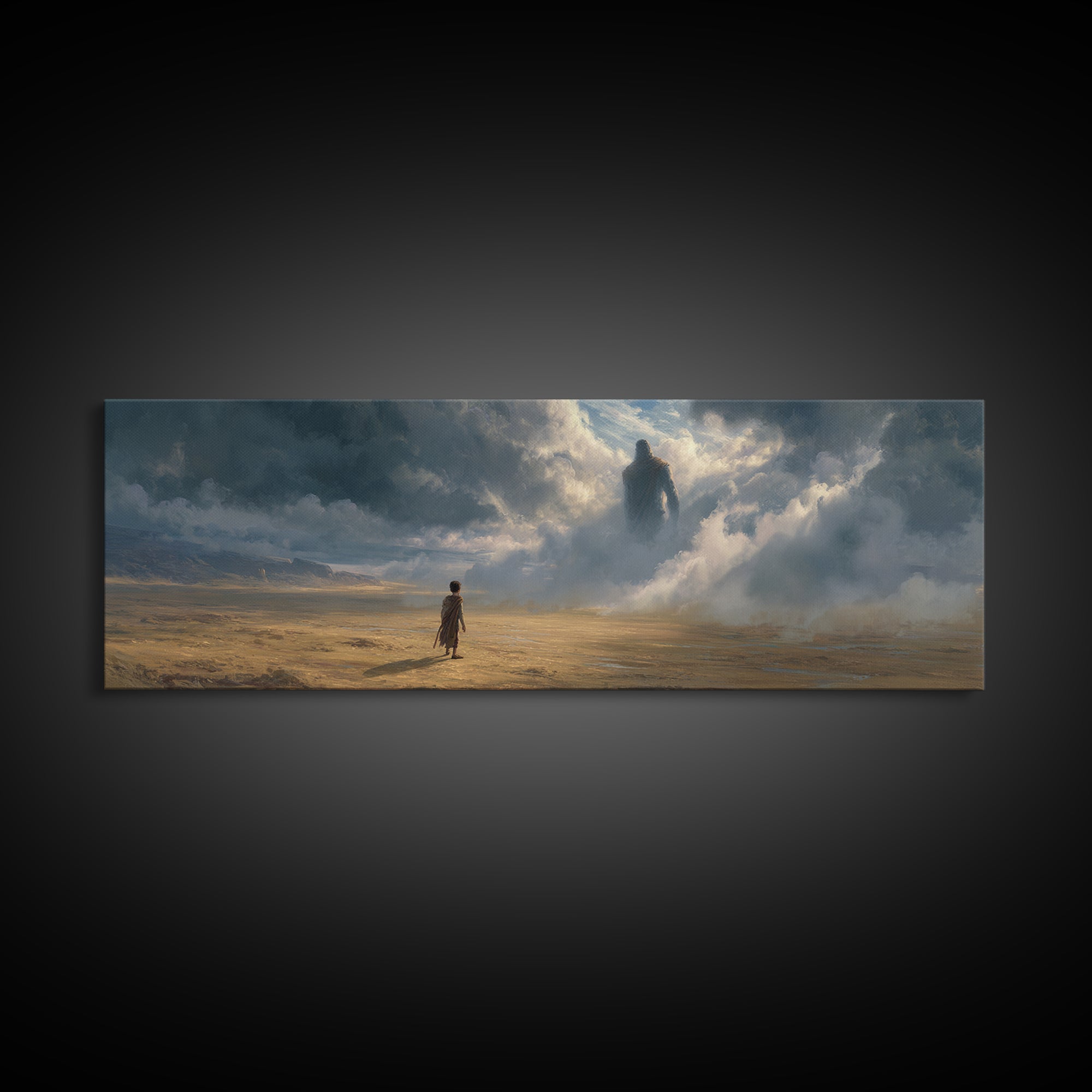 Dramatic Fantasy Seascape With Towering Waves And Magical Cloud Figure Wall Art Canvas Print For Coastal Or Nautical Decor