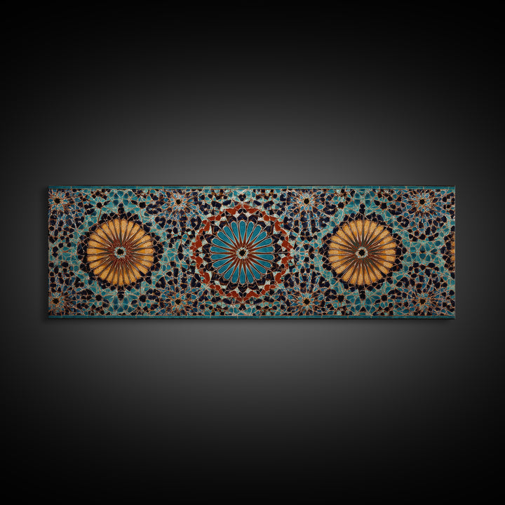 Beautiful Tile Mosaic Traditional Moroccan Pattern Art Canvas Print Wall Art For Elegant Home Decor And Cultural Style