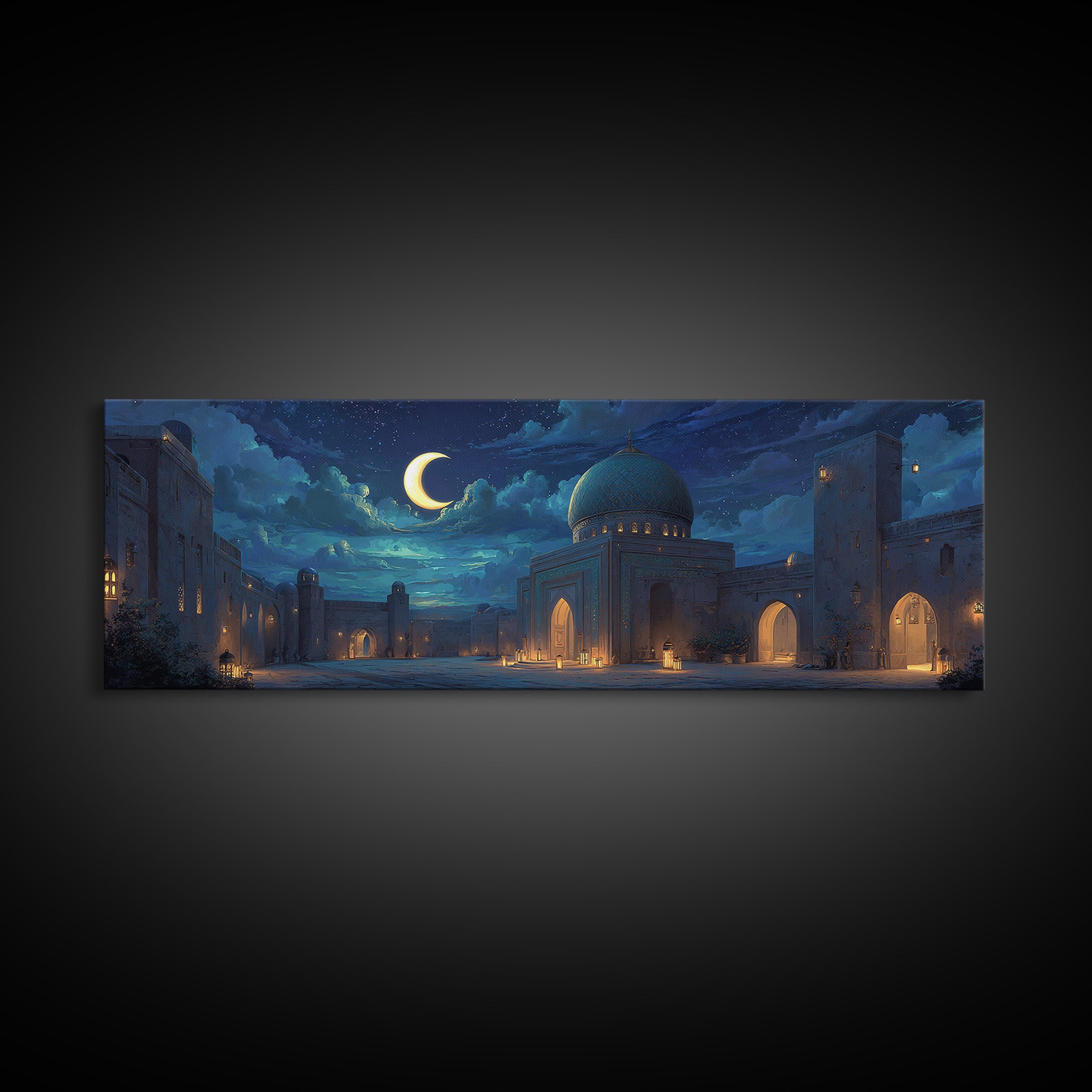Intense Historical Astronomy Scholar Under Starry Sky Painting Wall Art Canvas Print For Spiritual And Educational Decor