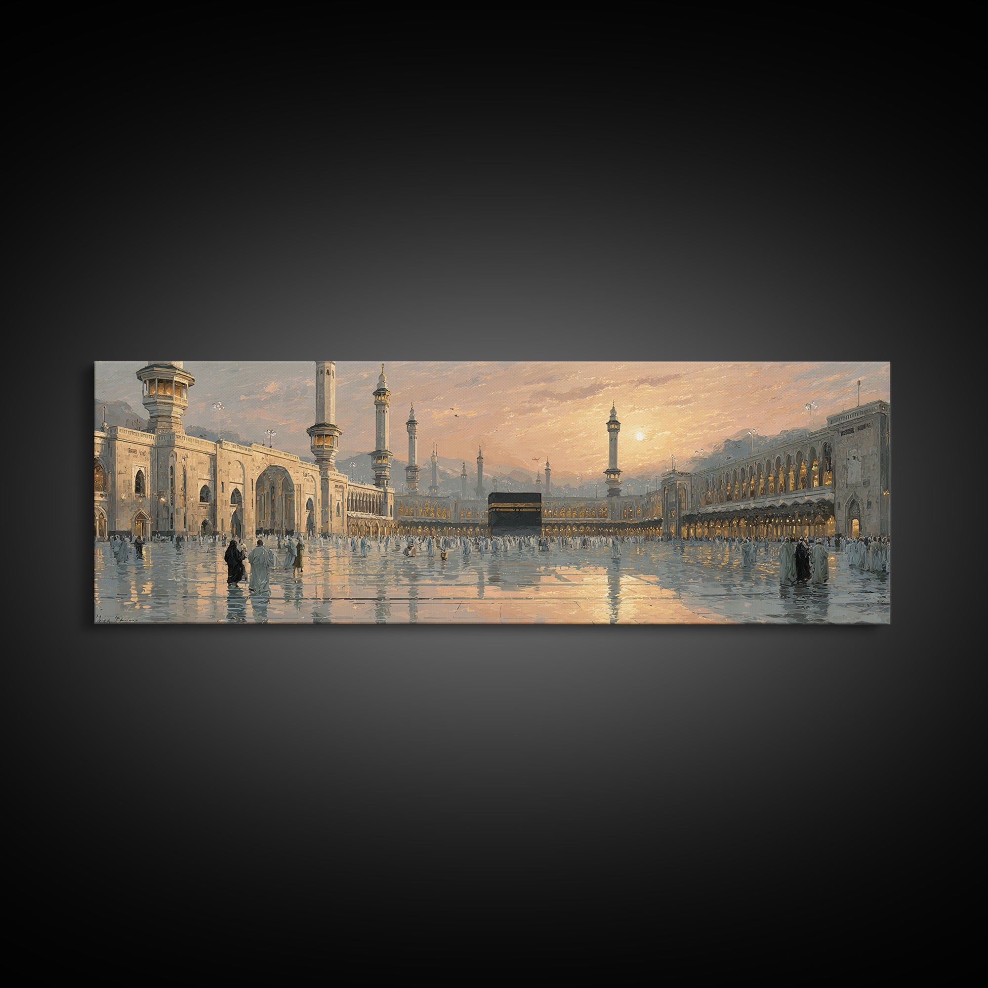 Vibrant Urban Graffiti Street Scene With Reflections Moody Wall Art Canvas Print