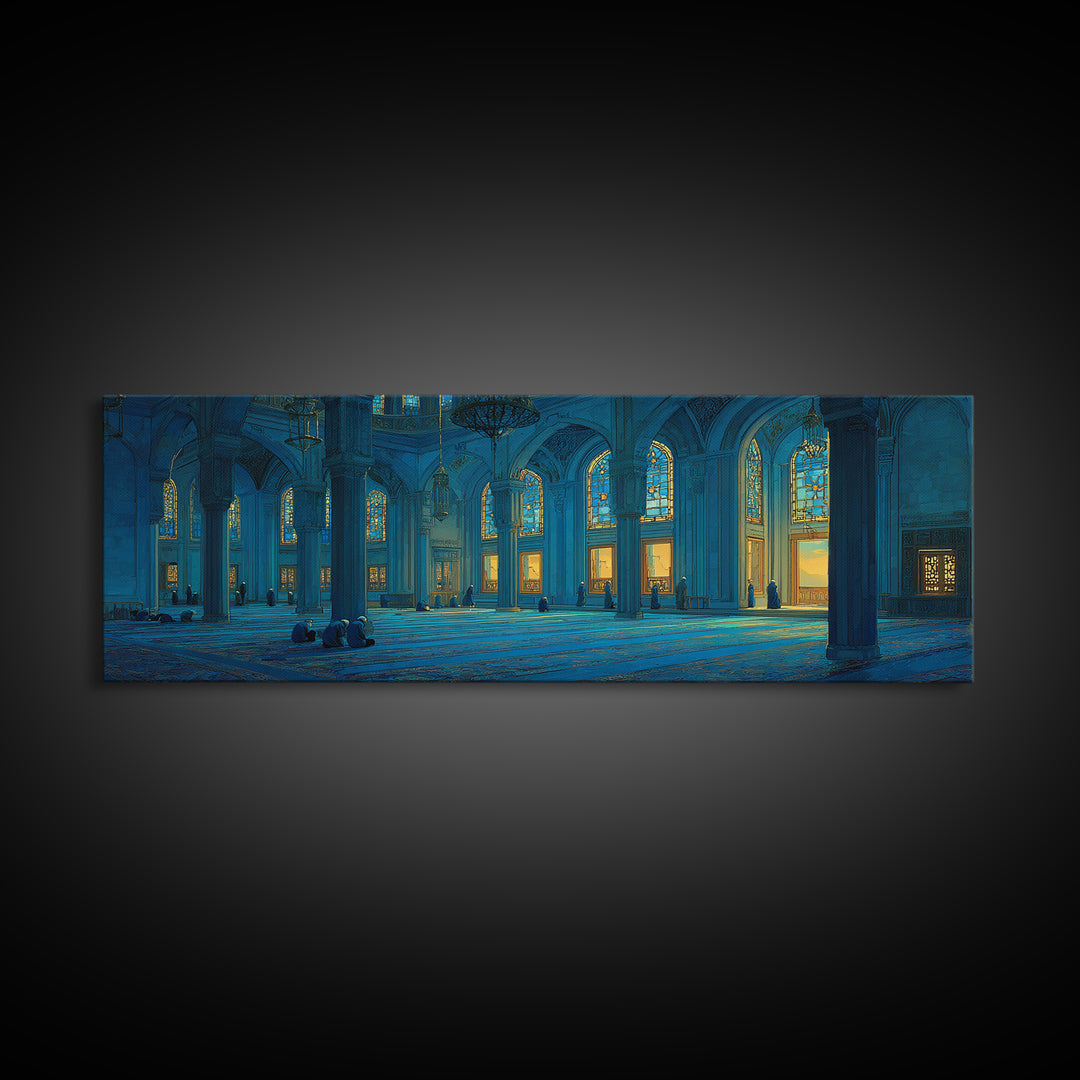 Magical Twilight Garden With Glowing Butterflies And Stone Path Framed Canvas Print