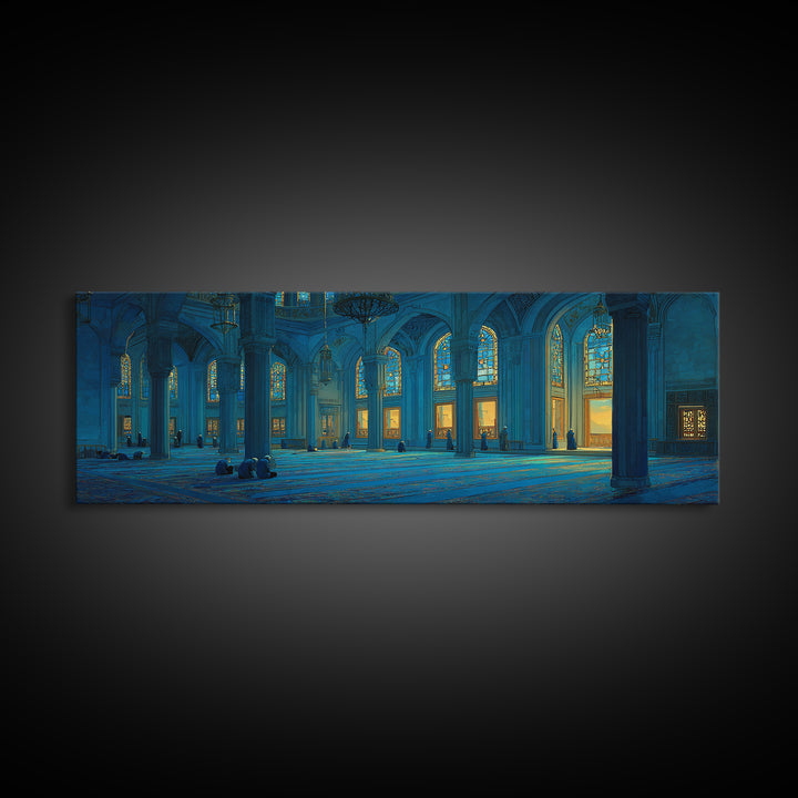 Magical Twilight Garden With Glowing Butterflies And Stone Path Framed Canvas Print