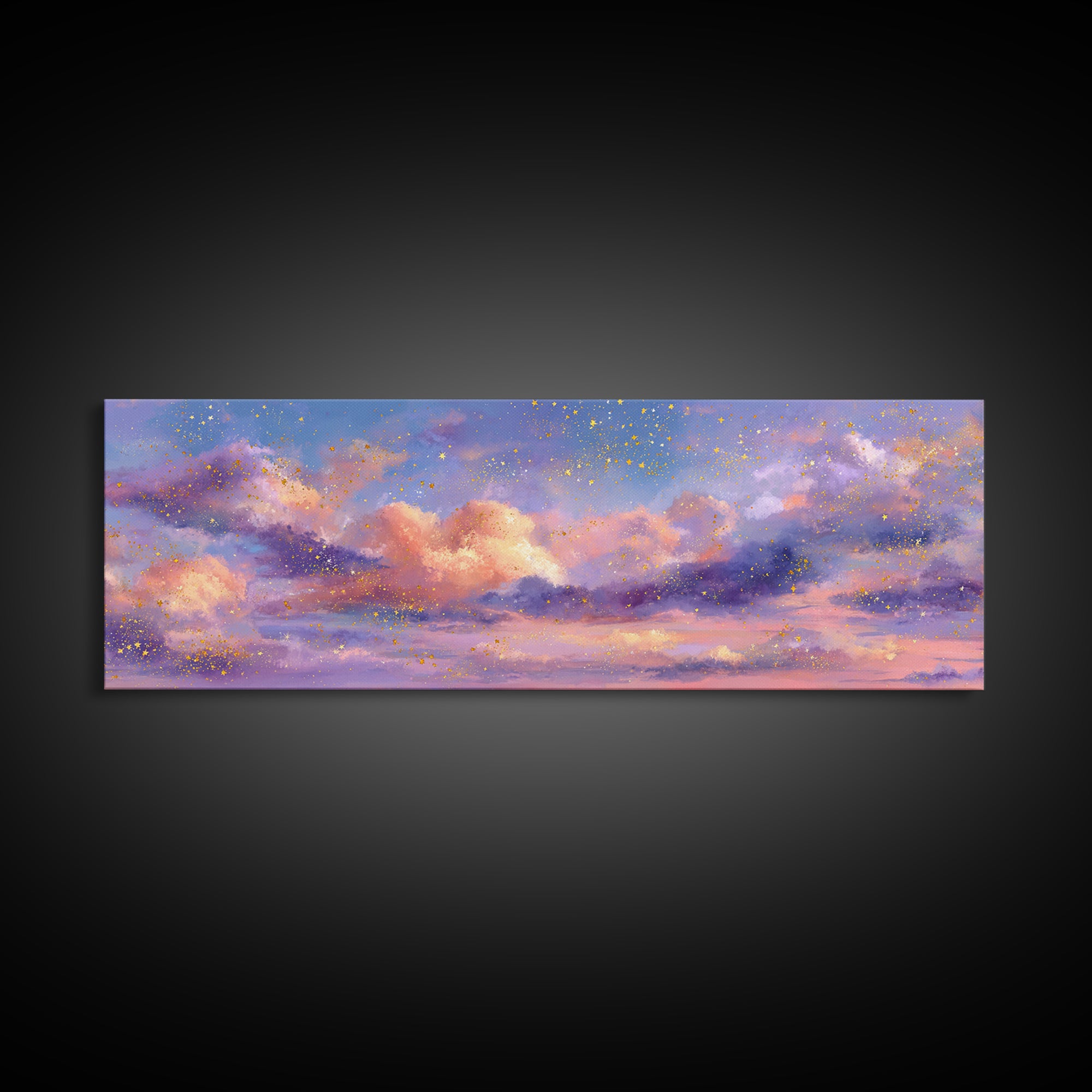 Pastel Pink Cloud Canvas Print, Dreamy Sunset Sky Painting, Celestial Wall Decor, Soft Aesthetic Bedroom Art, Modern Home Decor Gift