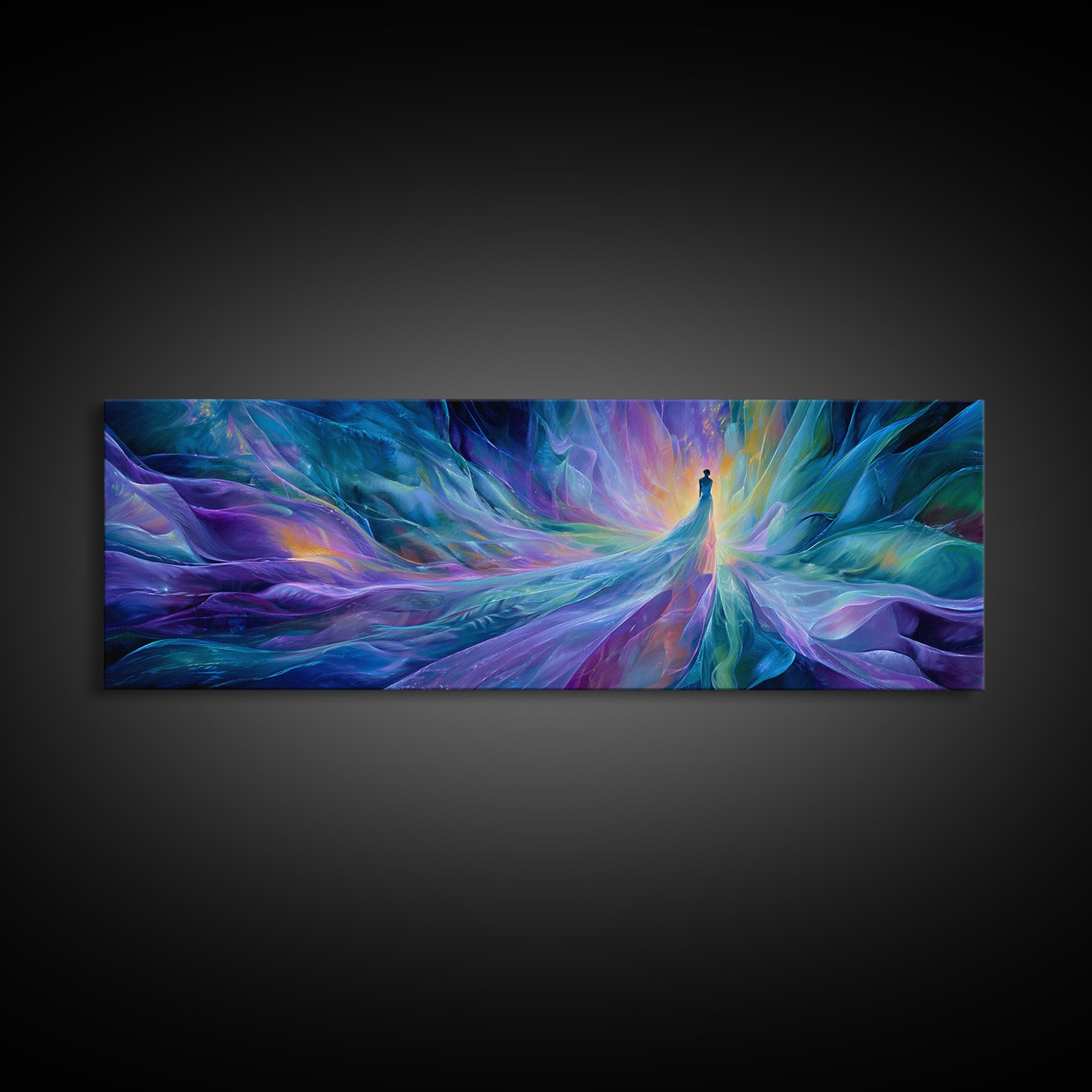 Ethereal Ice Queen In Blue Abstract Canvas Print, Dreamy Fantasy Wall Art, Calming Modern Bedroom Home Decor, Gift For Her