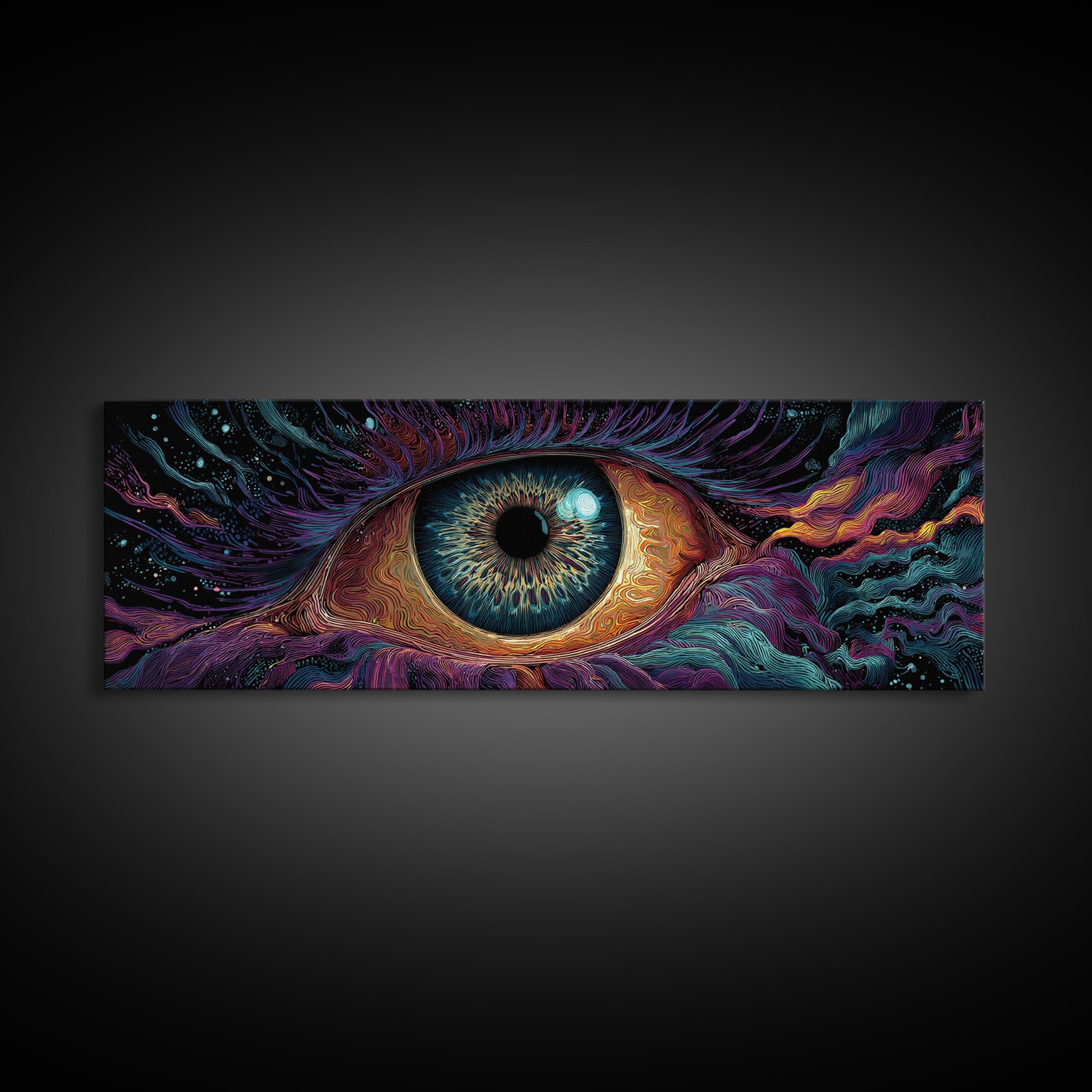 Surreal All Seeing Cosmic Eye Wall Art, Mystical Psychedelic Canvas Decor, Spiritual Wall Art Print, Modern Home Decor, Gift For Her