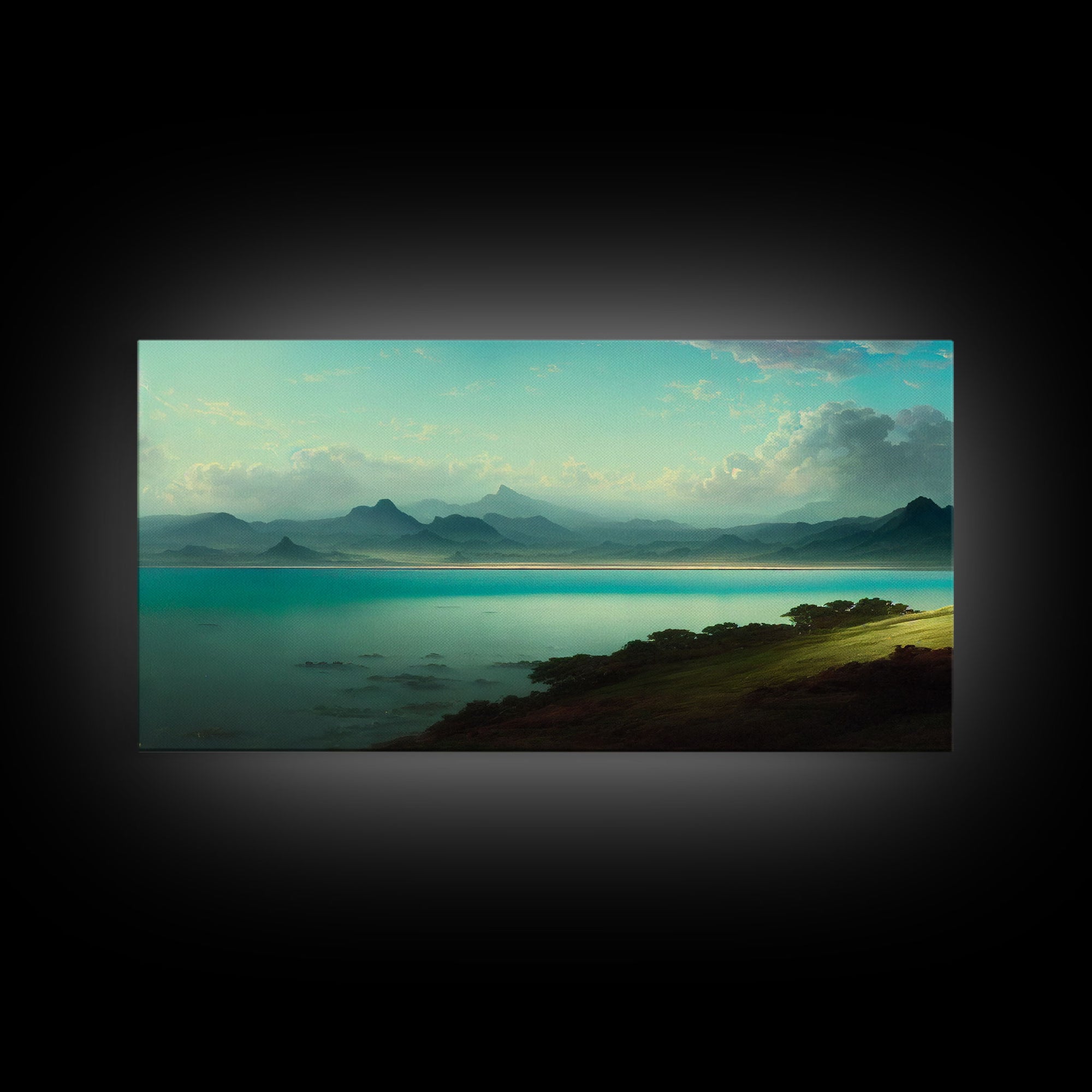 Sublime Scotland Lake, Unique Office Mancave Art, Wall Decor, Ready To Hang Framed Canvas Print, Oversize Wall Art