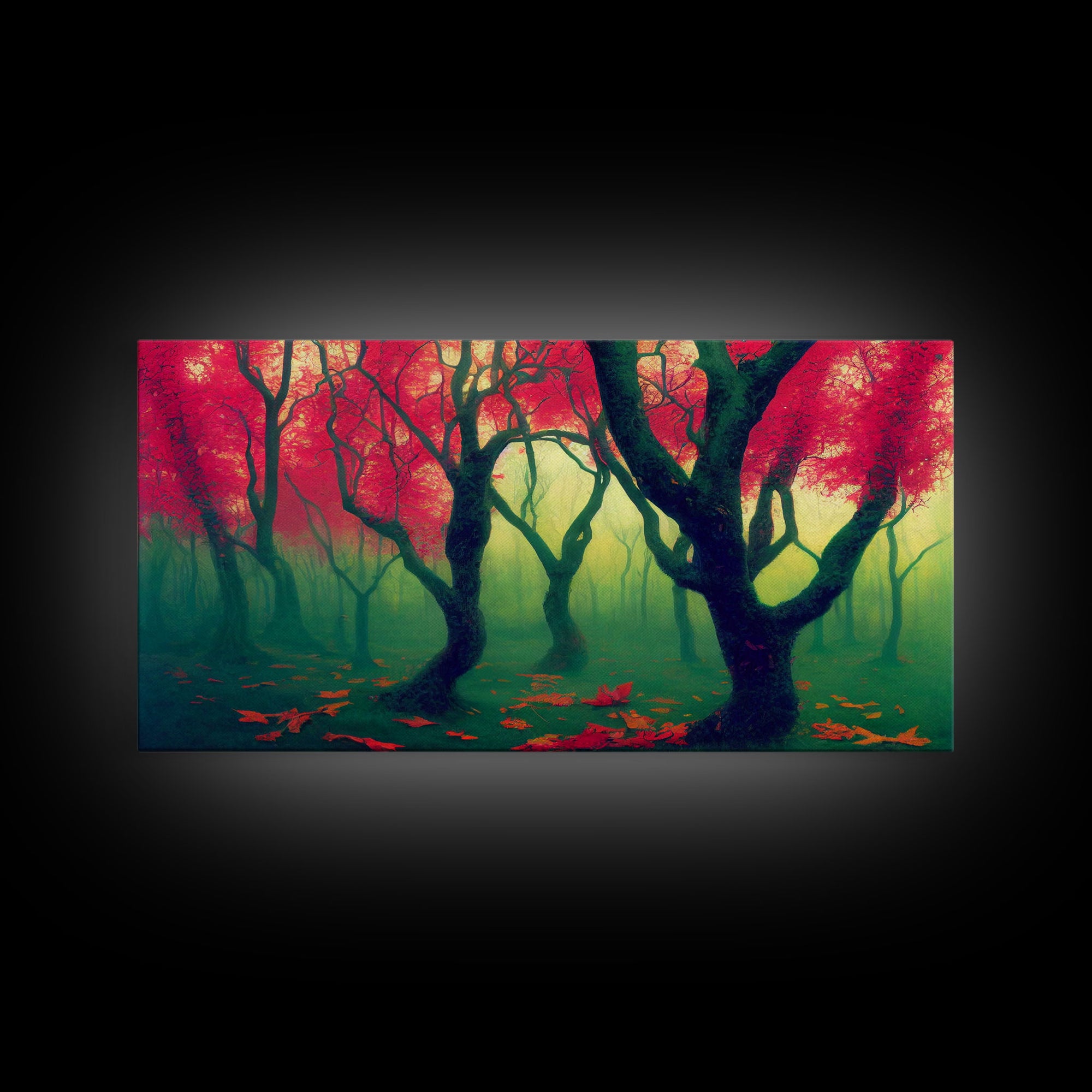 Japanese Maple Forest, Framed Canvas Print, Ready To Hang Wall Art