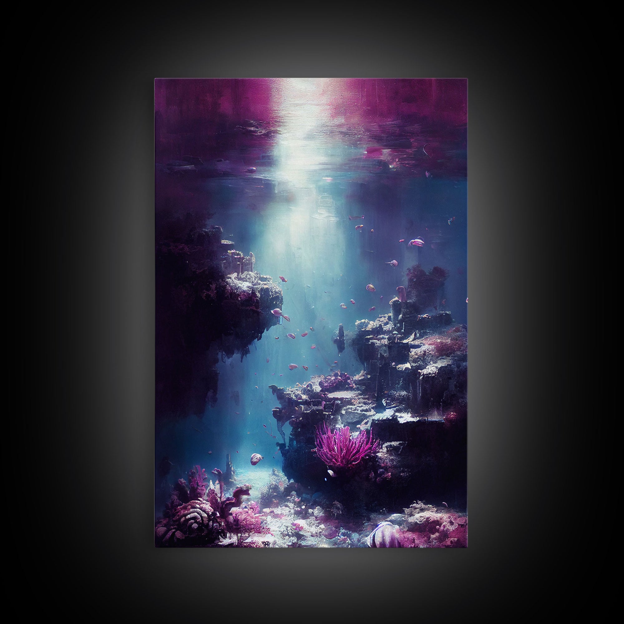 Under The Sea, Coral Reef Art, Framed Canvas Print